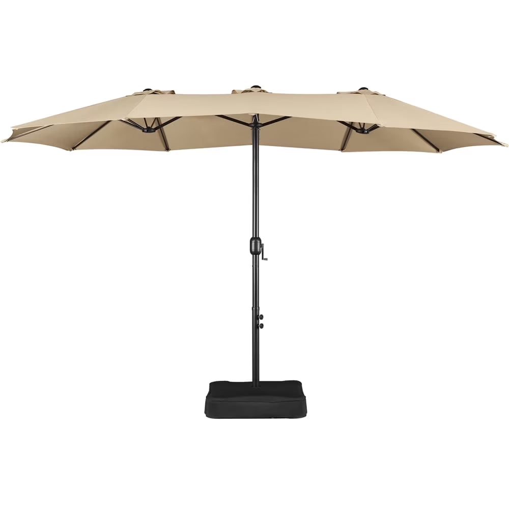 Topeakmart 13ft Patio Parasol Canopy with Crank, Tan(Tan/13)