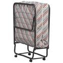 Linon Torino Folding Rollaway Guest Bed with 4" Innerspring Mattress, Cot(Multicolor)