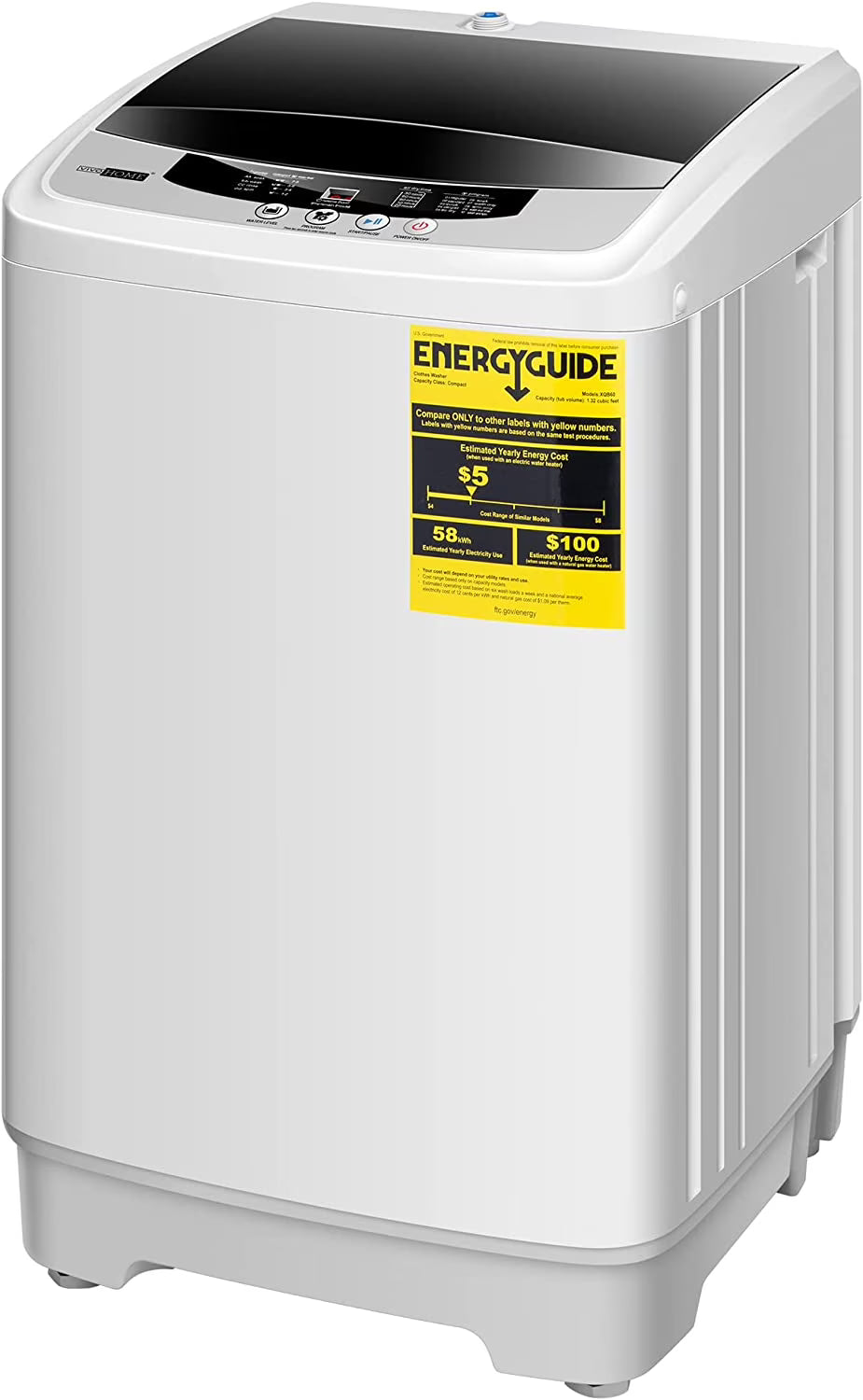 VIVOHOME Full-Automatic Washing Machine with Built in Drain Pump Spin Dryer, 1.32cu.ft 13 lbs Capacity