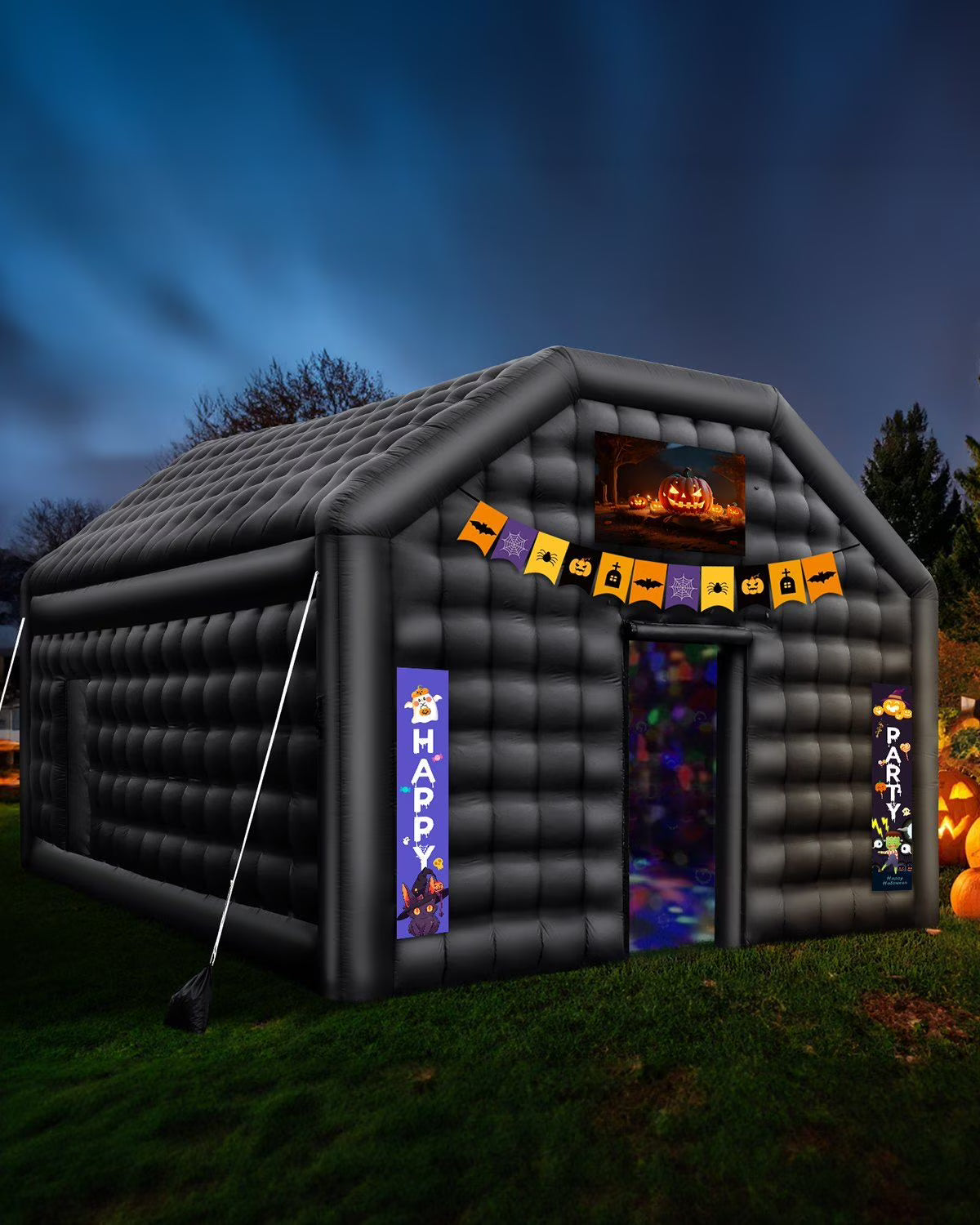 Inflatable Nightclub Tent - 12FT Tall Blow Up Party Shelter with Lights, Perfect for Festivals  Events