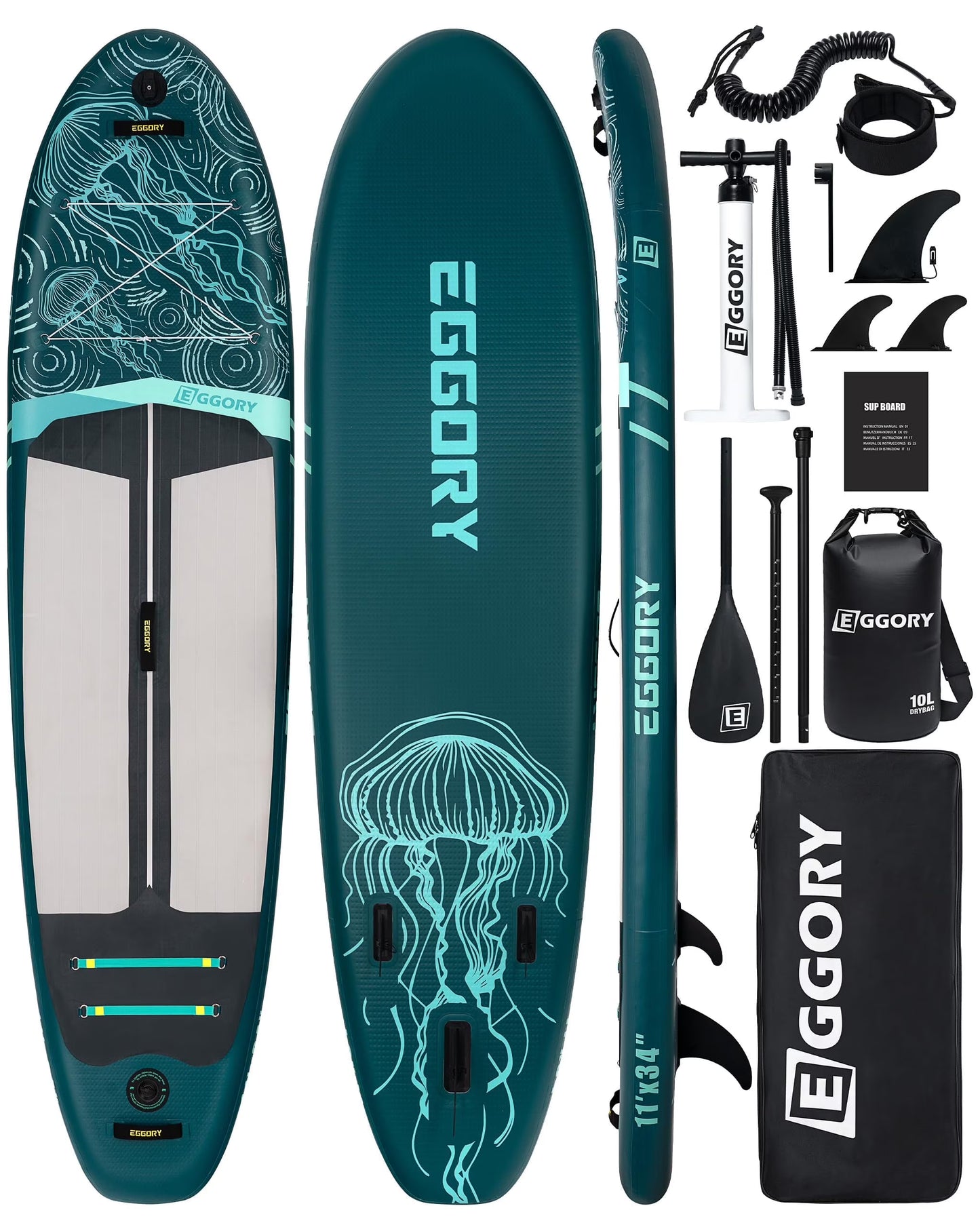 EGGORY 11 ft Inflatable Paddle Boards Stand Up Paddle Board with Full SUP Accessories