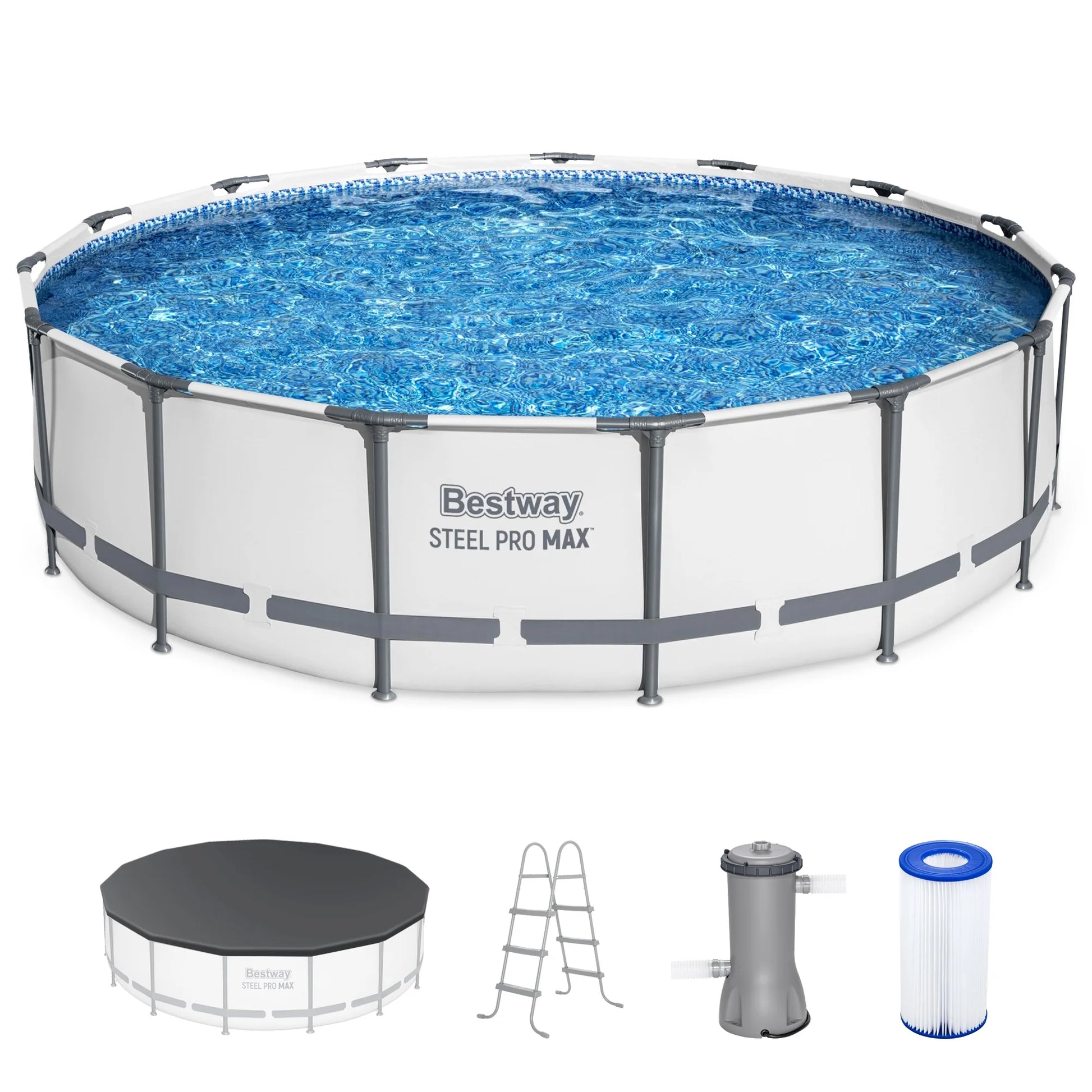 Open Box Bestway Steel Pro Max 15'x42" Frame Above Ground Pool Set