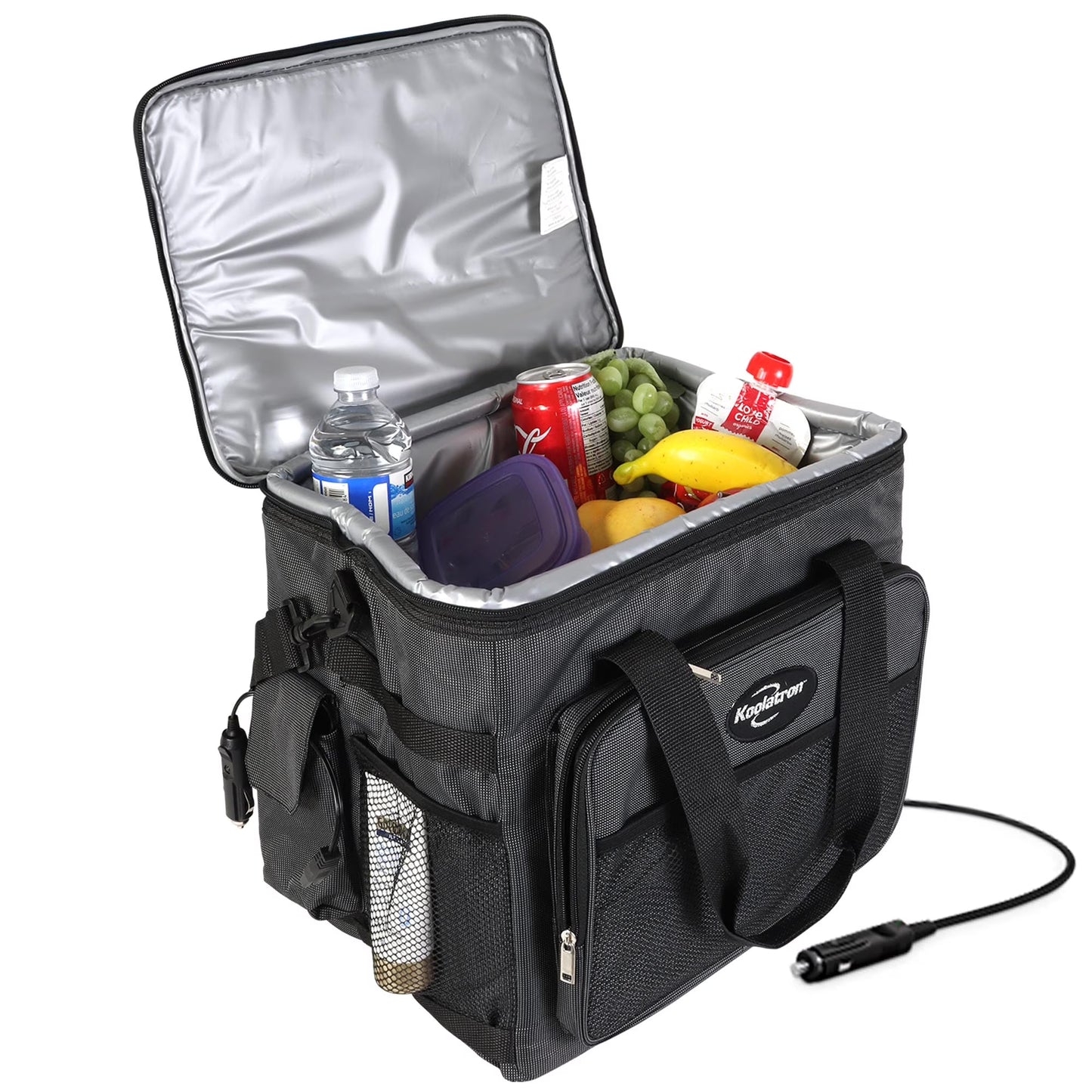 Koolatron 12V Electric Cooler Bag, 25L (26 qt), Collapsible, Gray/Black