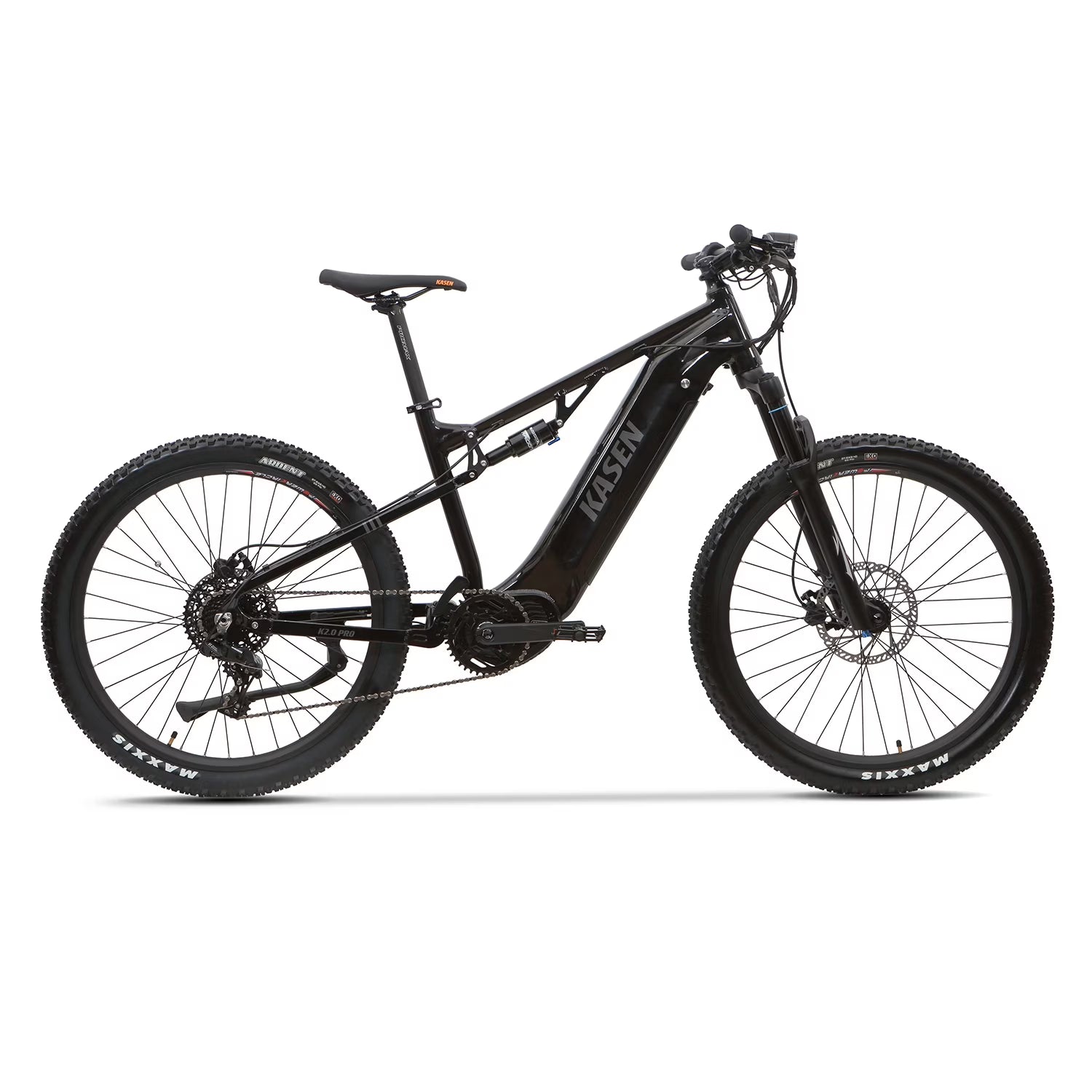 Kasen Electric Mountain Bike Mid-driven 500w 48v 15ah Full Suspension Throttle and Pedal Assist(Black)