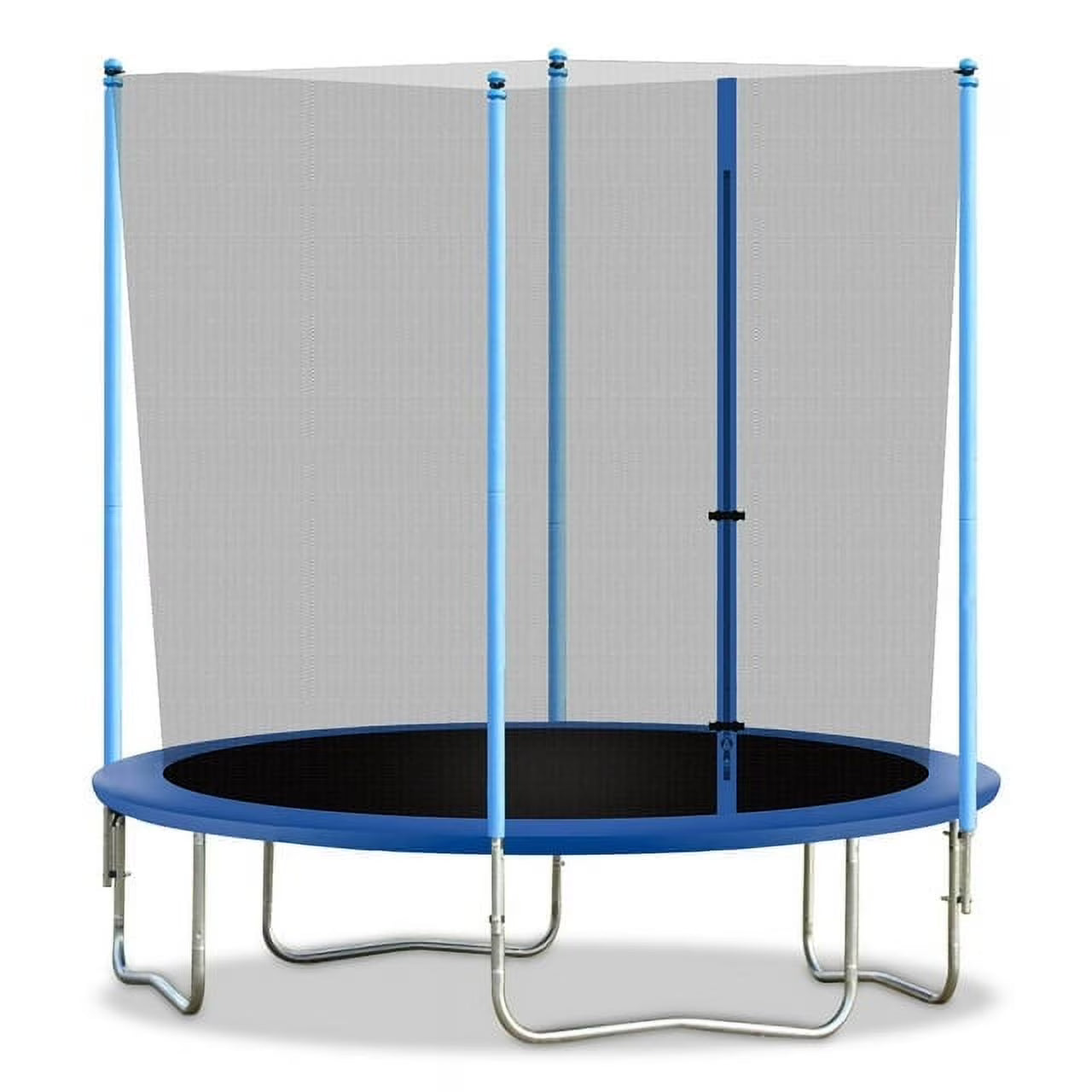 FDW 8 ft New Outdoor Round Trampoline with Safety Net and Spring Pad for Kids and Adults(Blue)(8'/Blue)