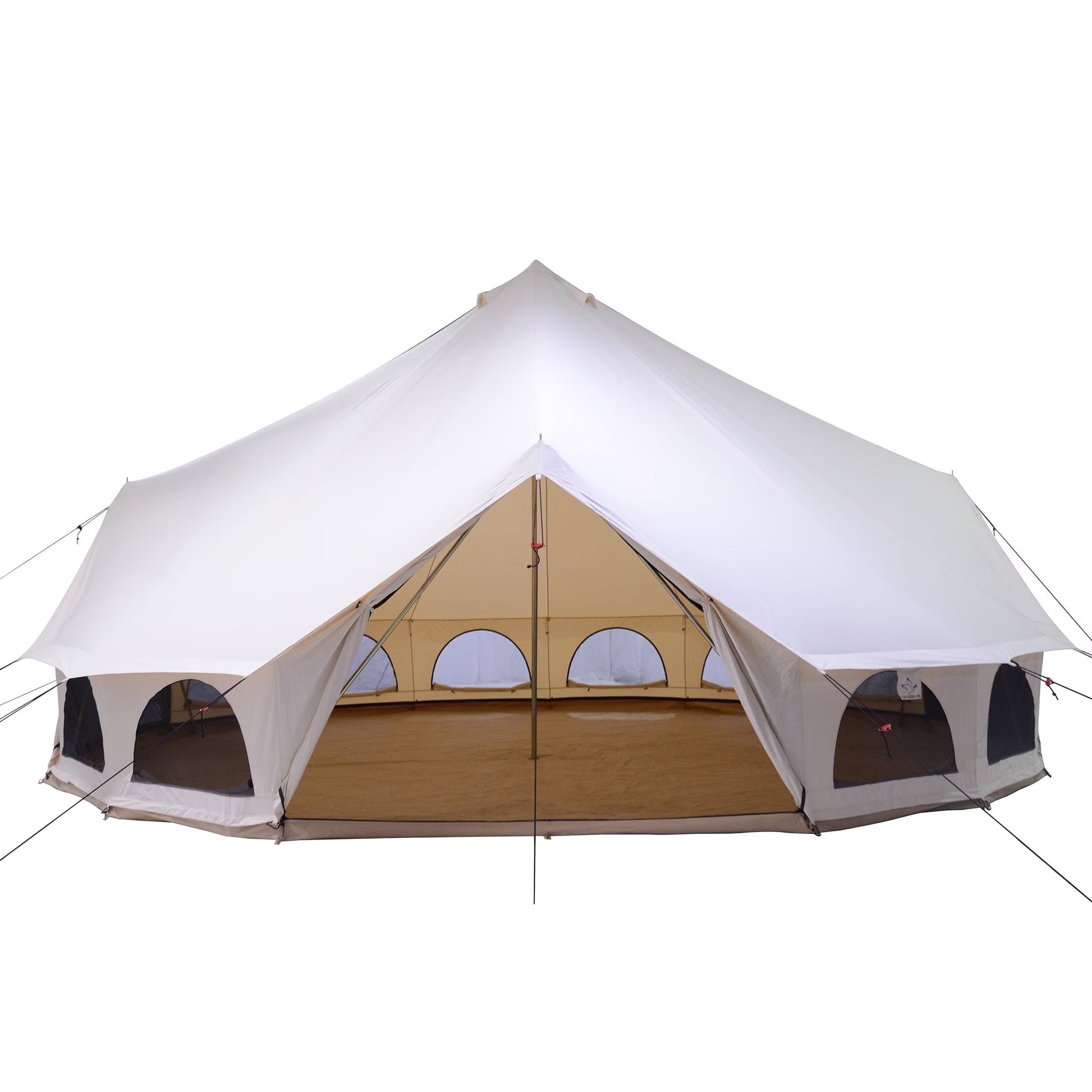White Duck Outdoors Avalon Optimus Canvas Bell Tent (23') - Water Repellent - All Season Tent w/Stove Jack, Maximum Occupancy 12 People(Water Repellent/23'/Single)