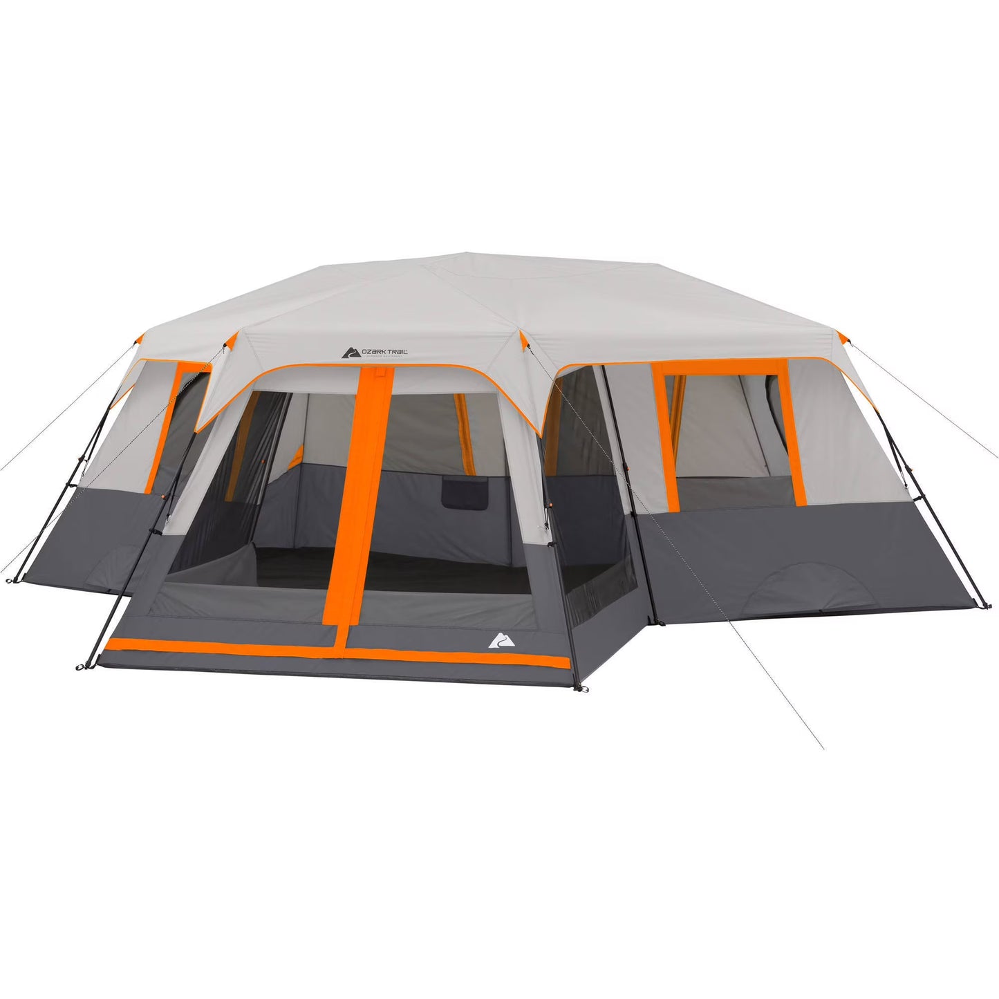 Ozark Trail 20' x 18' 12-Person 3-Room Instant Cabin Tent with Screen Room, 56.5 lbs(Gray)
