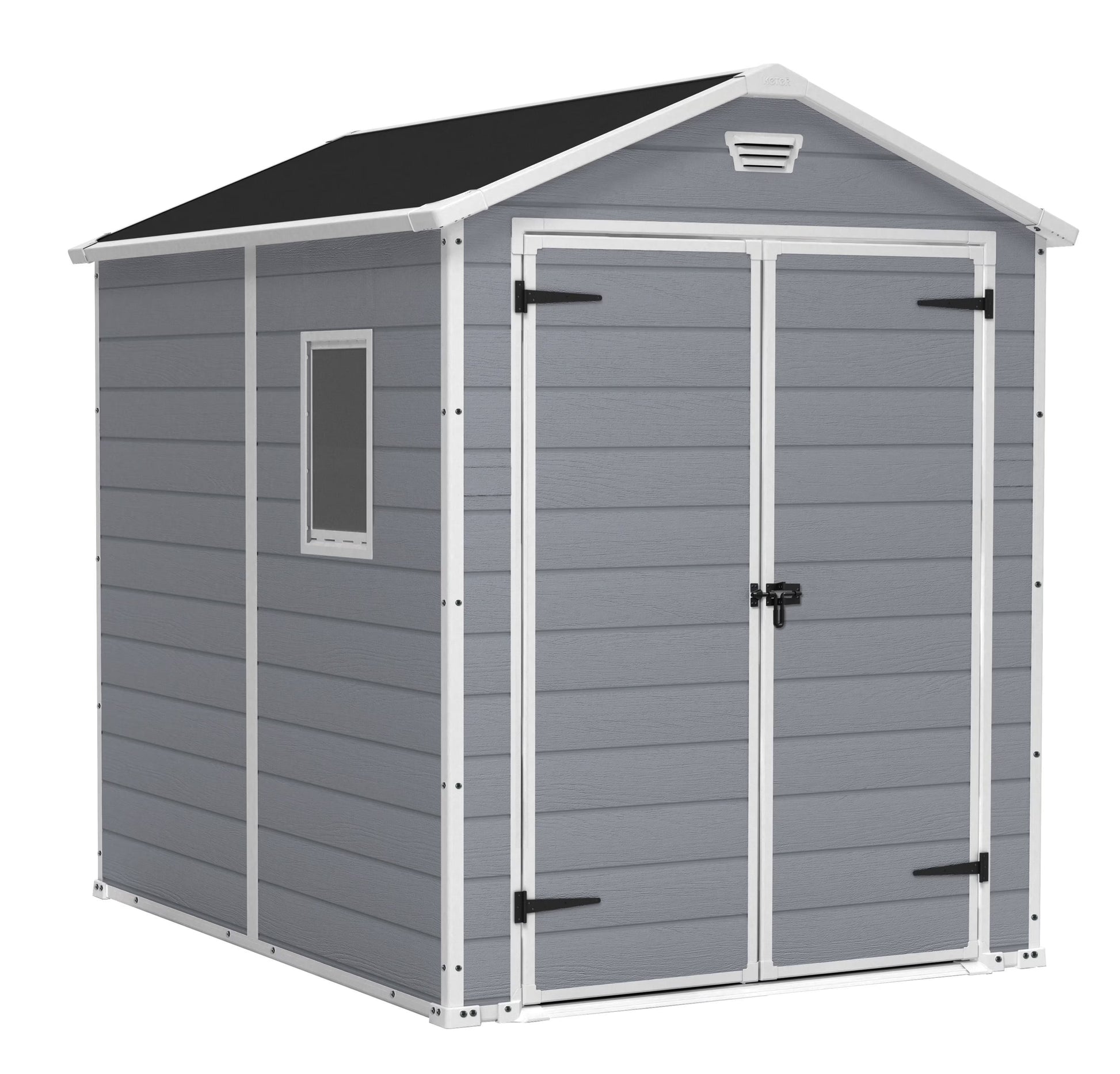 Keter 213413 Manor DD 6 X 8 Foot All Weather Outdoor Storage Shed, Grey(6 x 8)