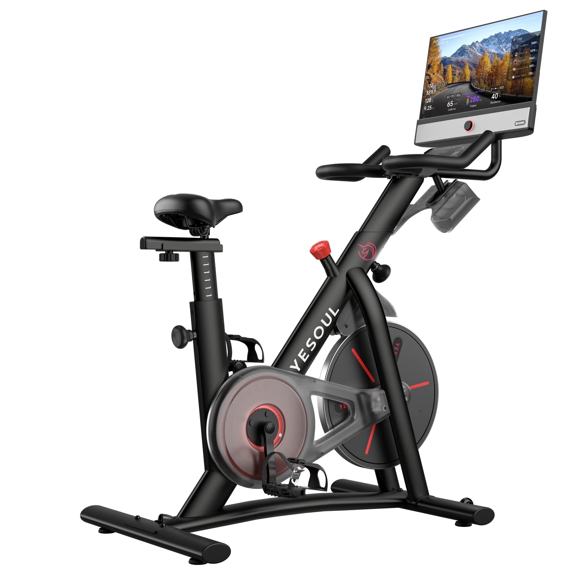 YESOUL G1 Plus Magnetic Exercise Bike with 21.5" Rotating HD Screen, 100 Resistance Levels, Silent Drive, Vented Seat, Home Indoor Cycling