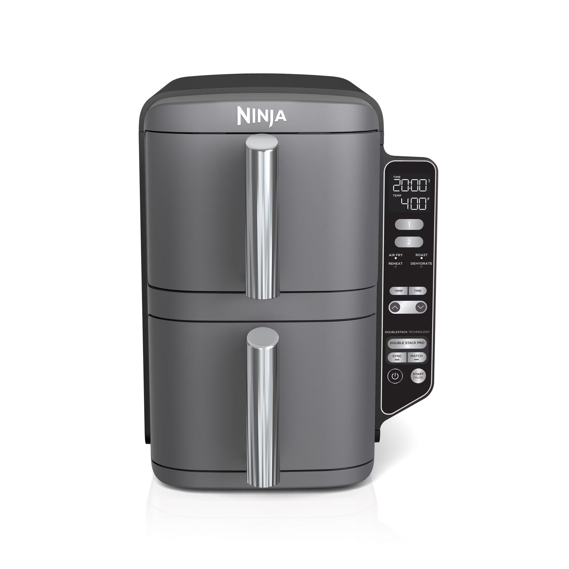 Ninja DoubleStack XL 2-Basket Air Fryer, DoubleStack Technology Cooks 4 Foods at Once, Space Saving Design, 10 QT, 4-in-1, Smart Finish  Match Cook, SL400(10 qt)