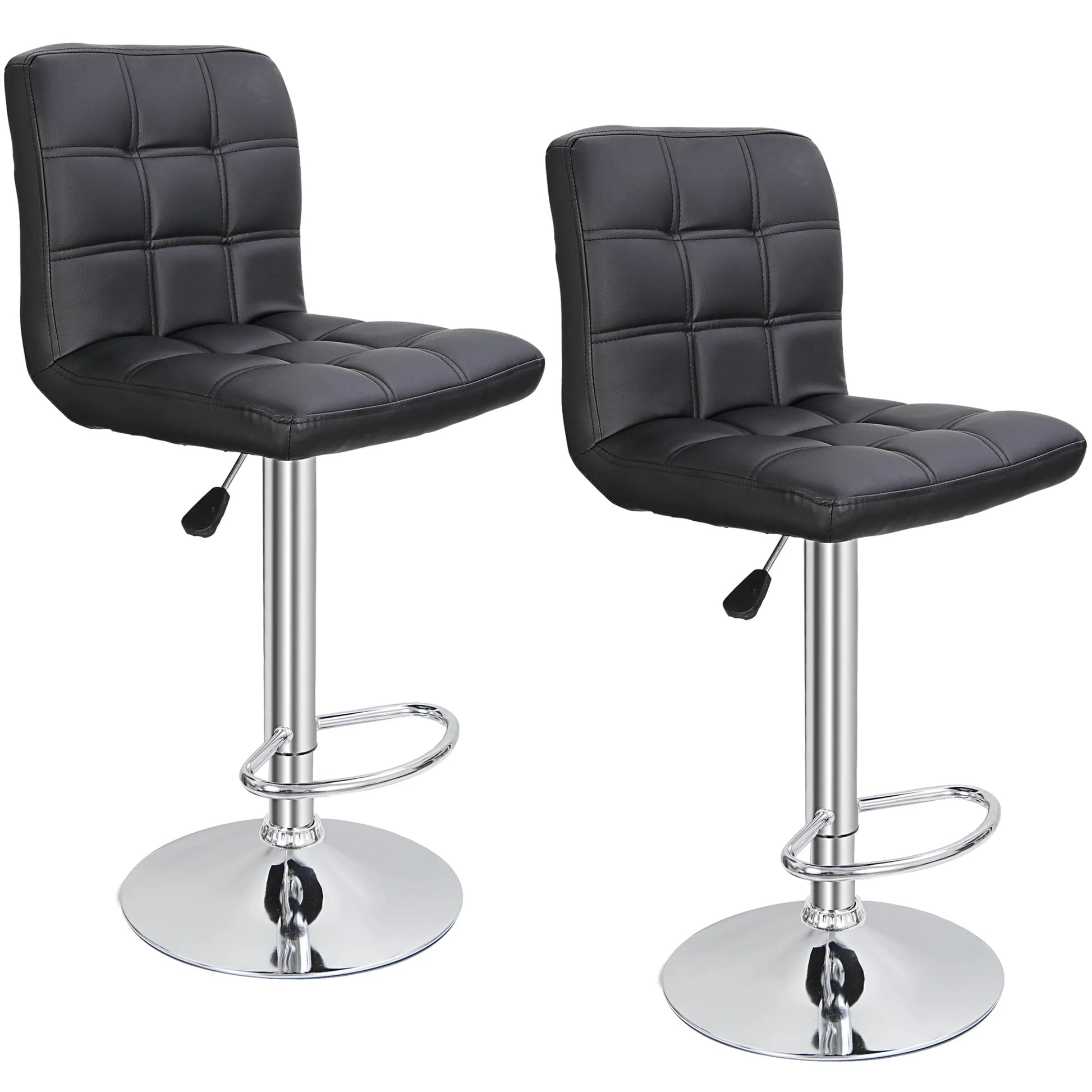ZENY Height Adjustable Home Bar Stool Set 360-Degree Swivel, Set of 2(2)