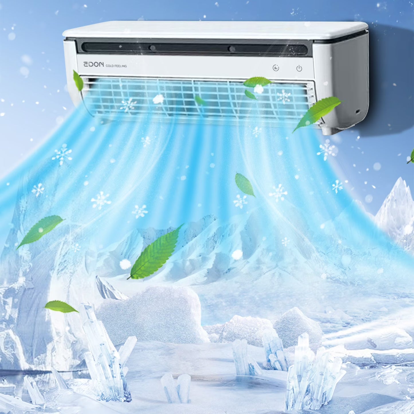FYHALE 5,000 BTU Wall Mounted Air Conditioner with Remote Control, Digital Display, Cool up to 150 Sq. Ft., Perfect for Small Bedroom, Living Room, Home Office, White(White)