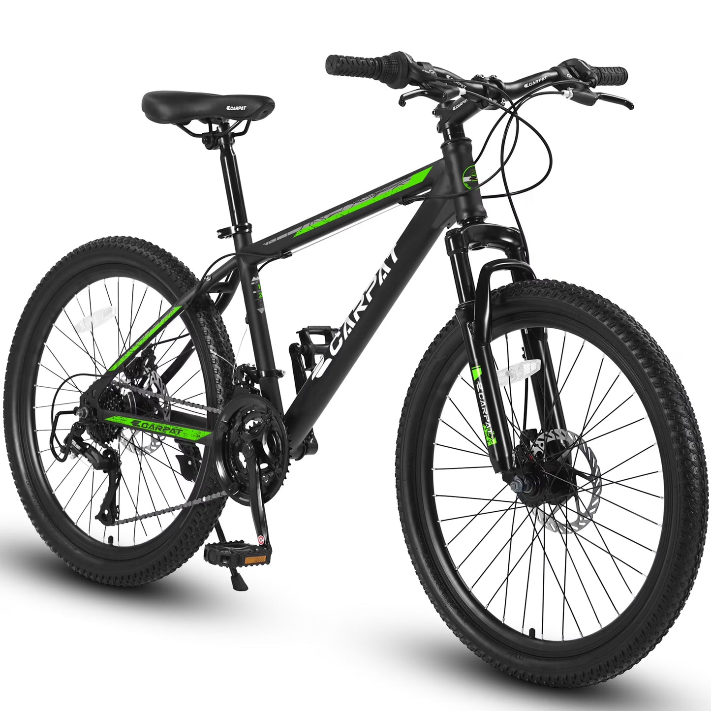 26 inch Mountain Bike for Men, Adult Mens Bike with 21 Speed  Disc Brakes(Black Orange)