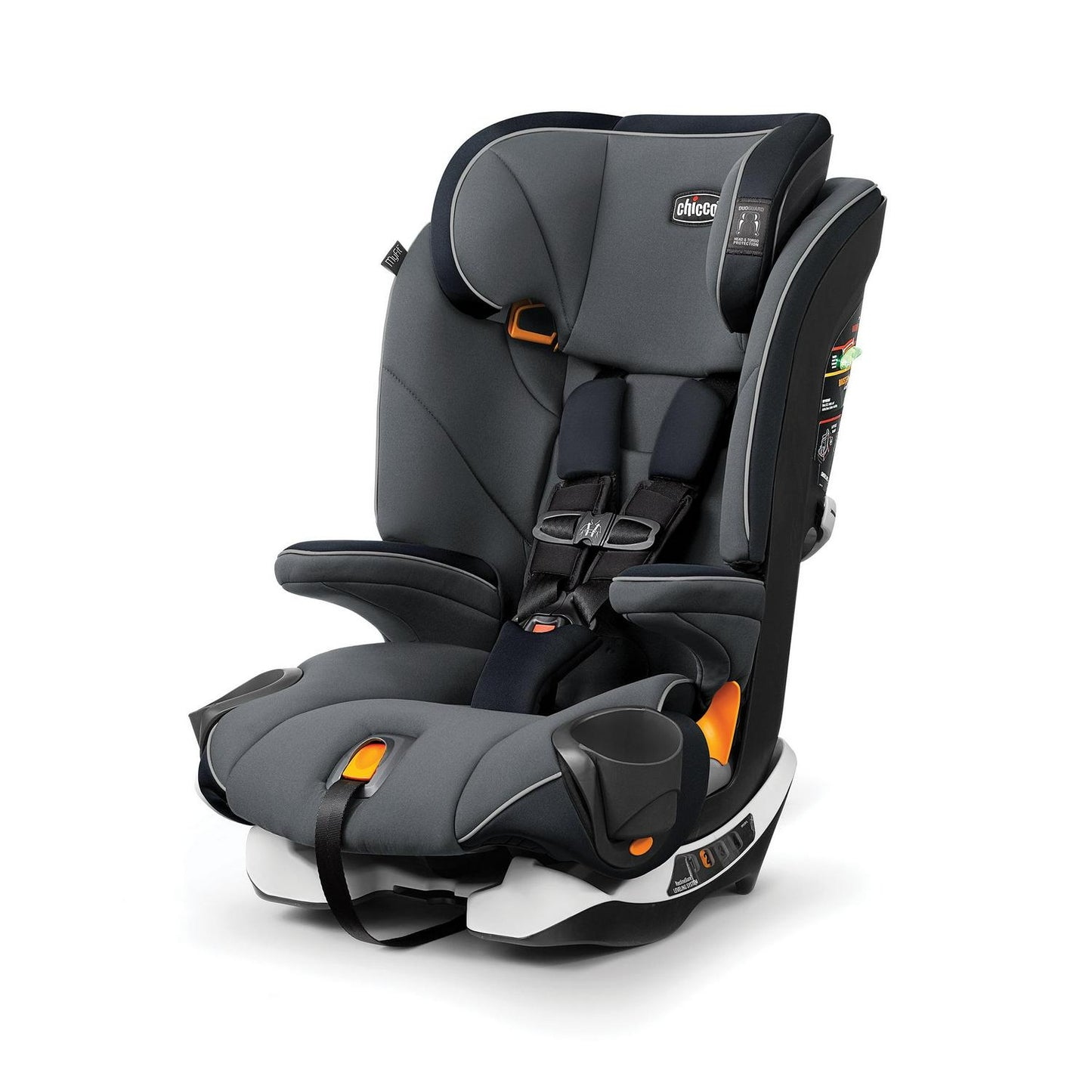 Chicco MyFit Harness and Booster Car Seat - Fathom (Grey/Blue). New