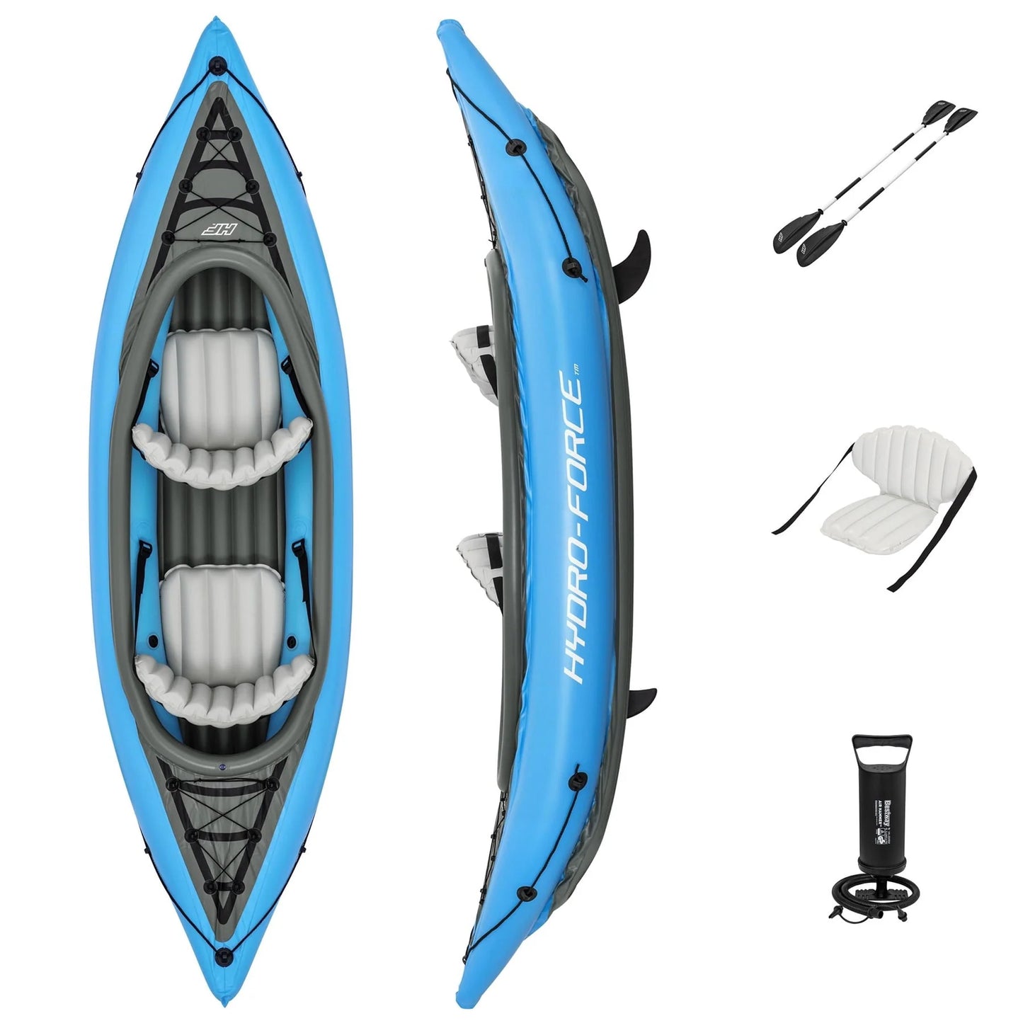 Hydro-Force Cove Champion X2 Inflatable Kayak - Two-Person Kayak Set (10�?0�?Long)