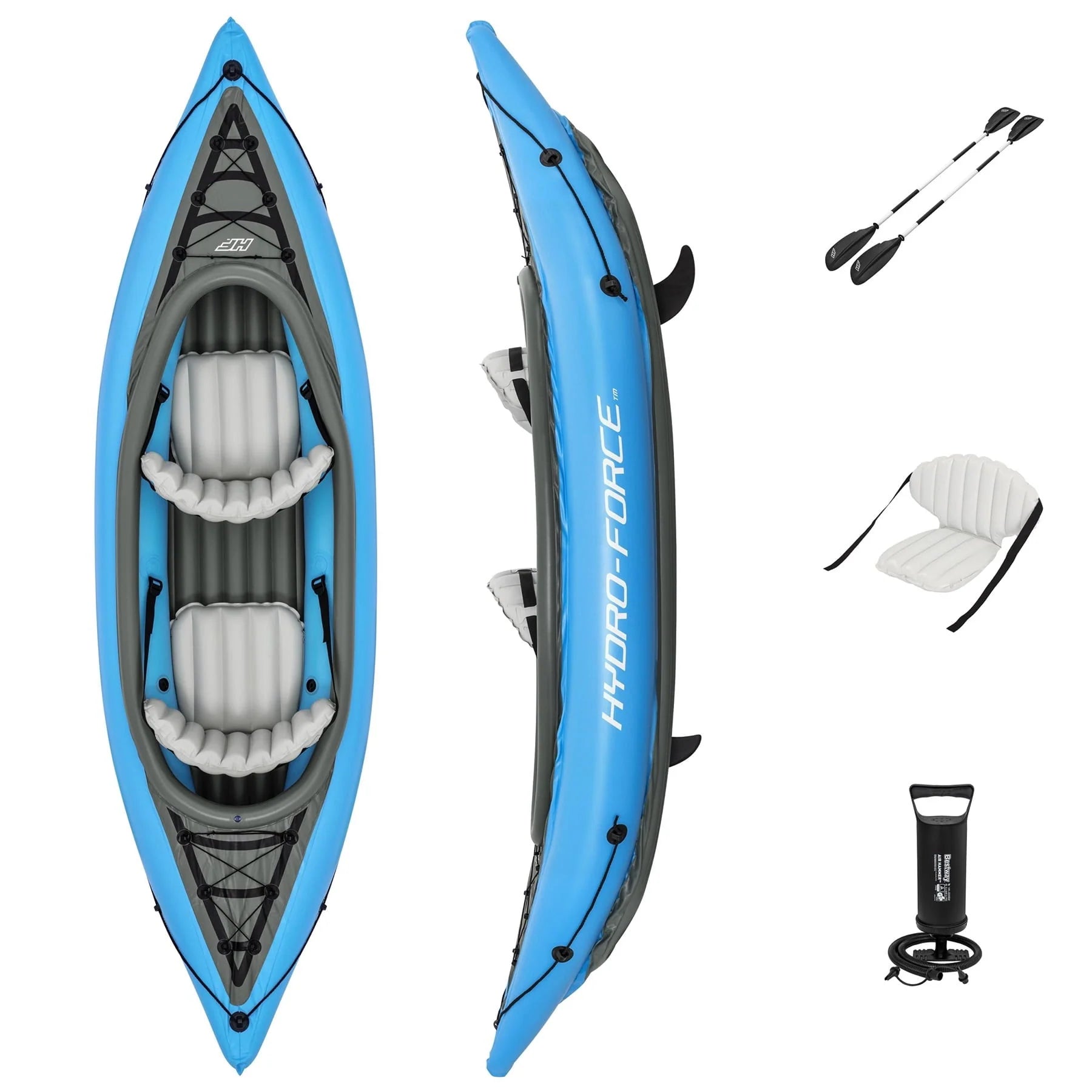 Hydro-Force Cove Champion X2 Inflatable Kayak - Two-Person Kayak Set (10�?0�?Long)