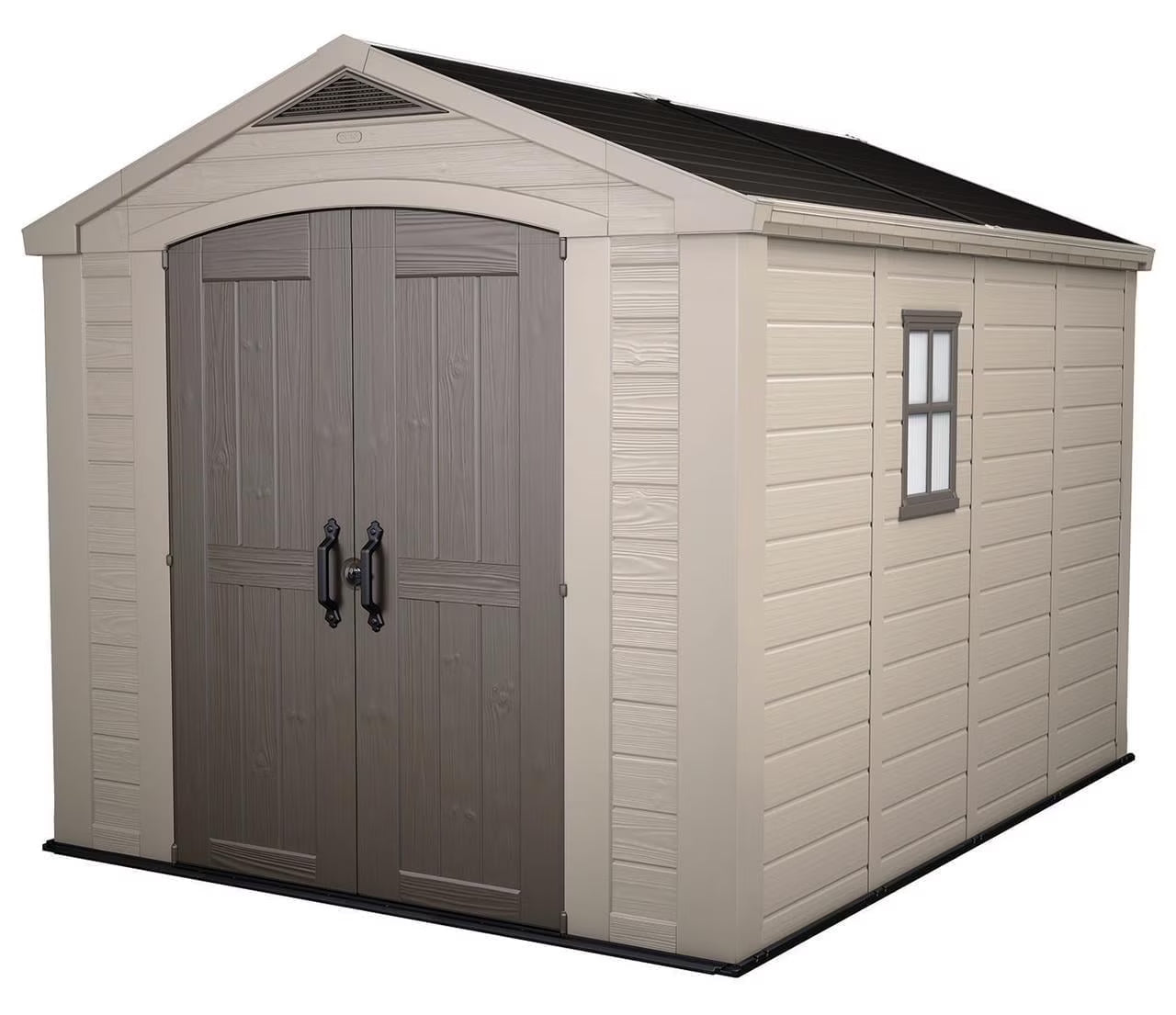Keter Factor 8 x 11 Foot All Weather Resin Outdoor Storage Shed, Taupe(8 x 11)