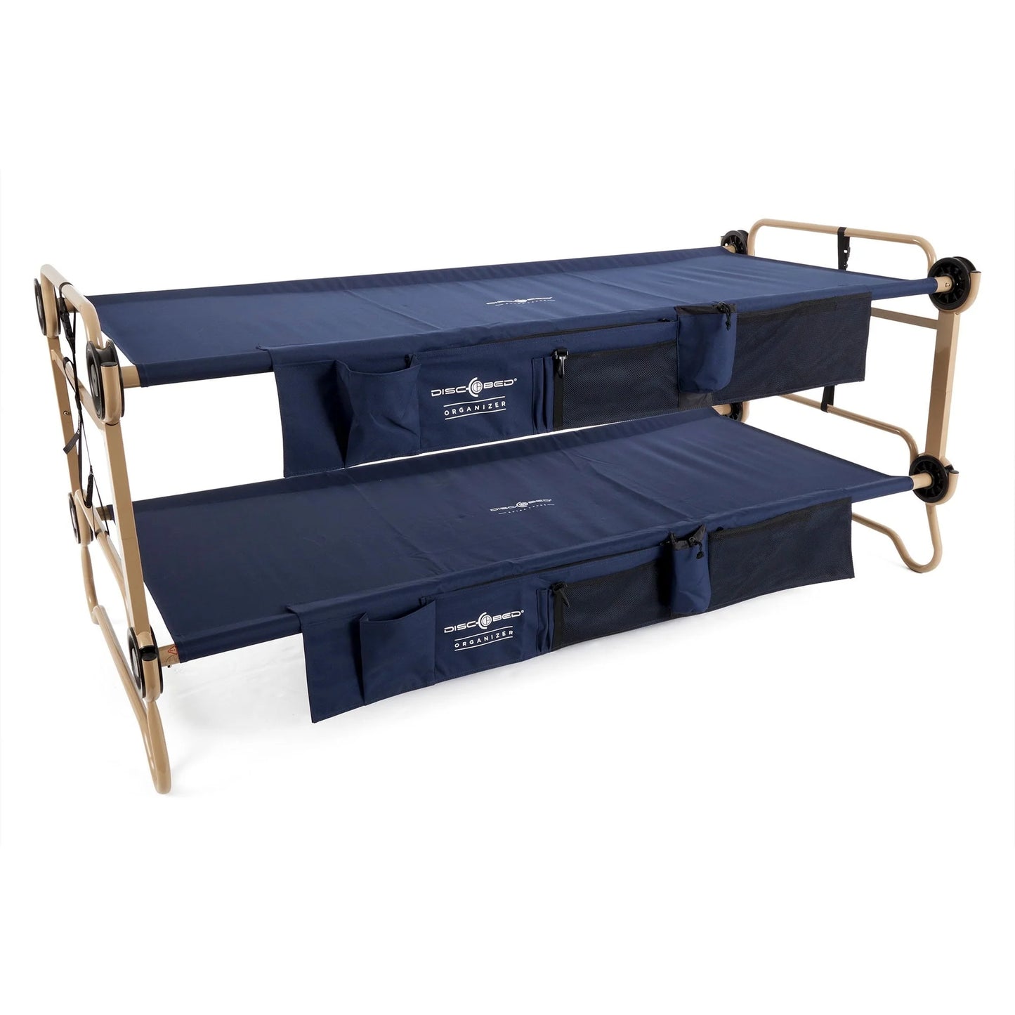 Disc-O-Bed XL Cam-O-Bunk Benchable Double Cot with Storage Organizers, Navy