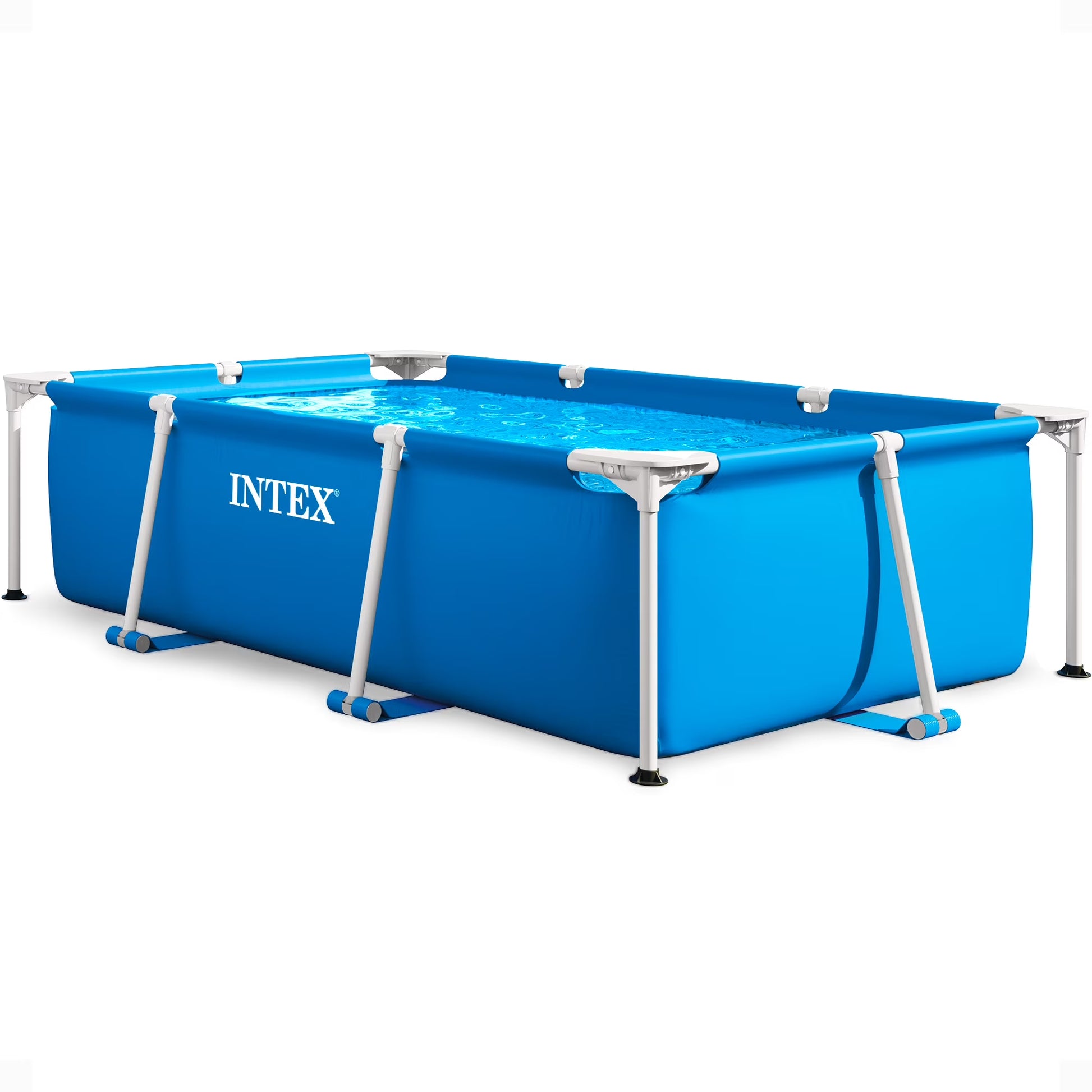 Intex 86" x 23" Rectangular Frame Above Ground Outdoor Splash Swimming Pool(Rectangular/Blue)