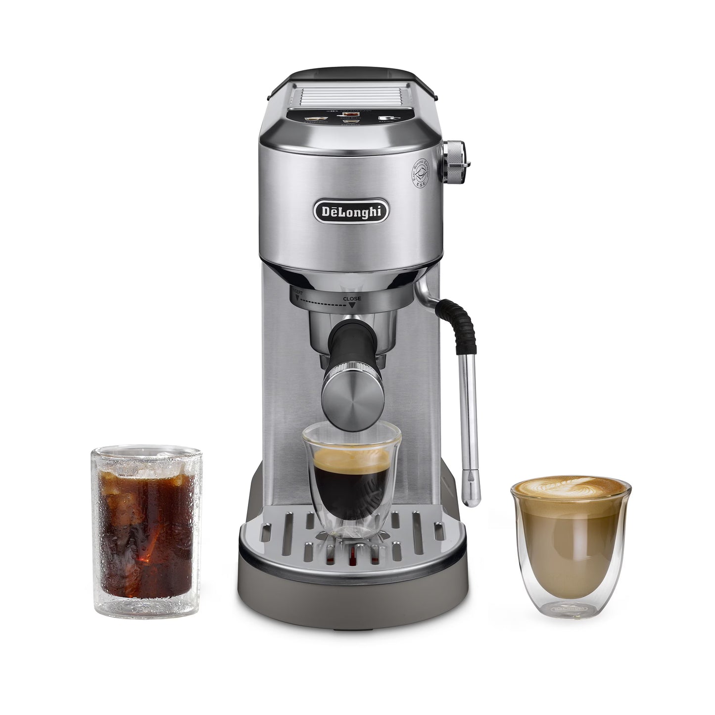 De’Longhi Dedica Duo Espresso Machine, Compact Size with Built in Frother for Latte Art, Brew Espresso, Cold Brew, Lattes  More, Stainless Steel(Stainless Steel)