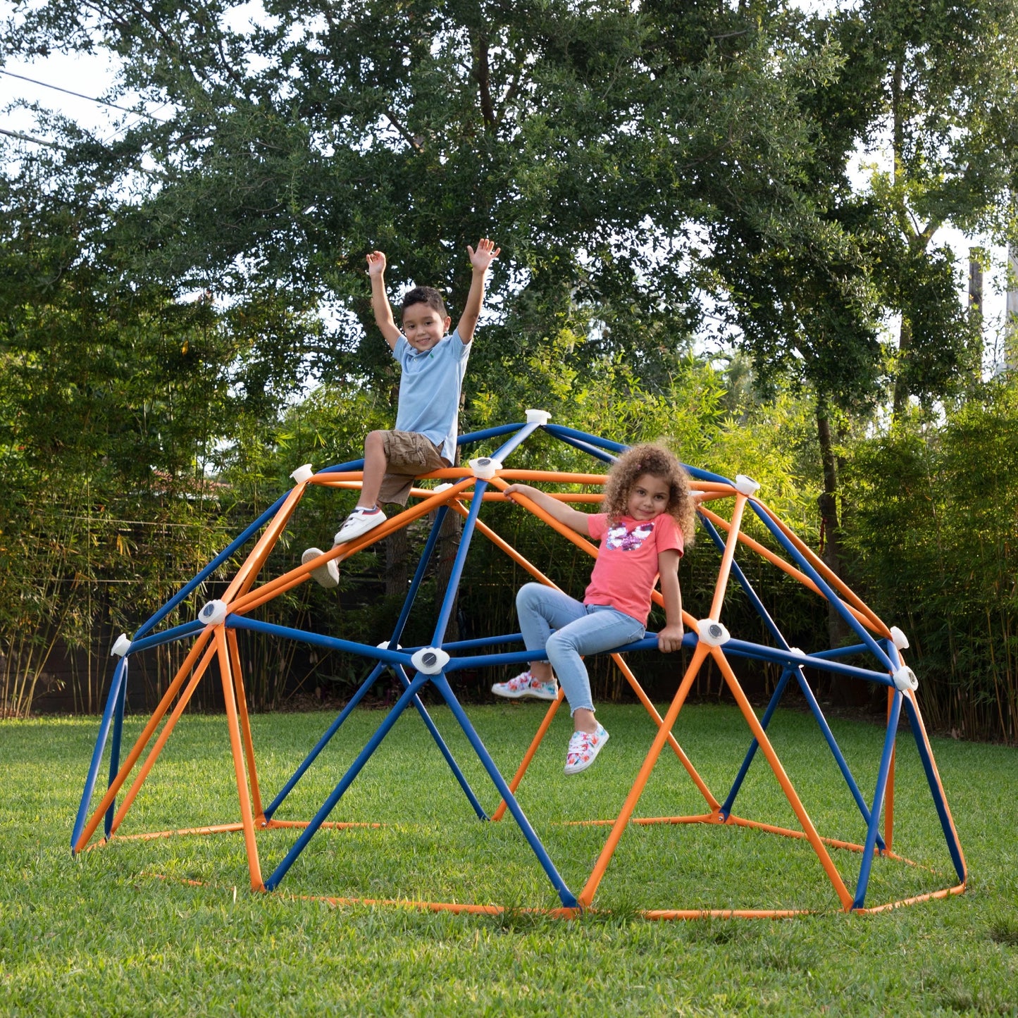 Big Sky 10’ Dome Climber Jungle Gym for Outdoor or Indoor Use with 16 Solar LED Lights and 16 Climbing Grips