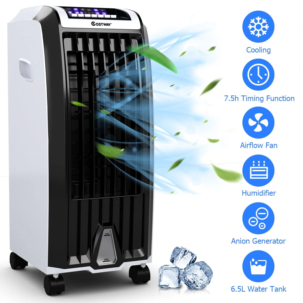 Costway Evaporative Portable  Cooler Fan Anion Humidify W/ Remote Control