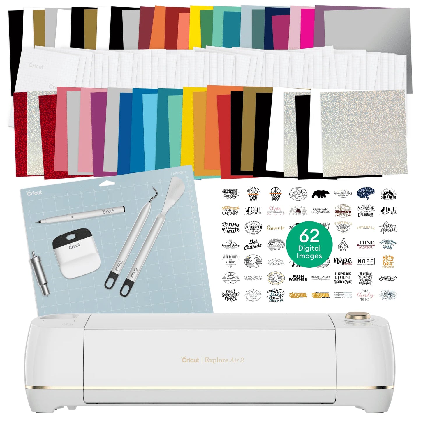Cricut Explore Air 2 Bundle Cutting Machine  with 100 Pieces of  Vinyl and Tools