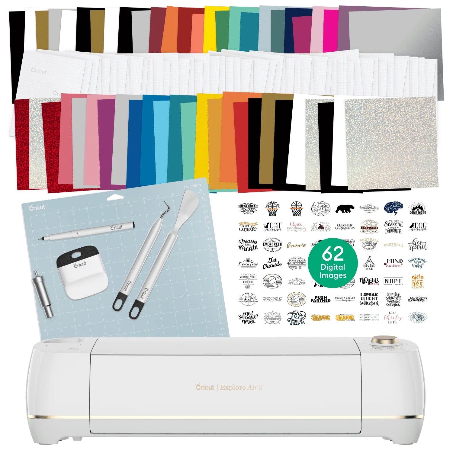 Cricut Explore Air 2 Bundle Cutting Machine  with 100 Pieces of  Vinyl and Tools