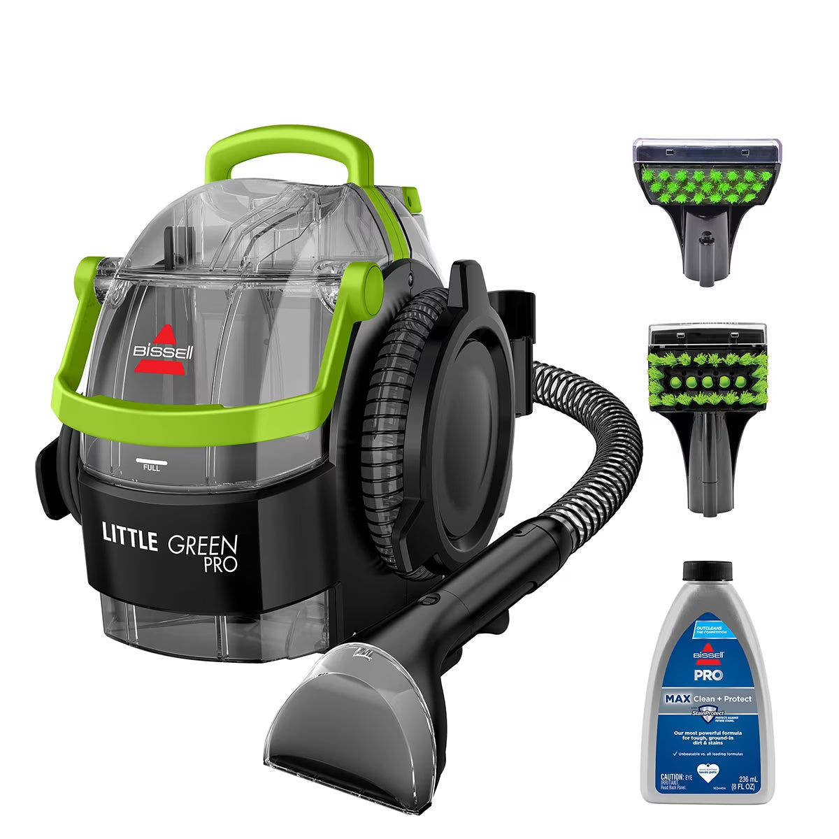 BISSELL Little Green Pro Portable Deep Cleaner, for Carpet, Upholstery, and Auto, Compact, Superior Suction, Professional Cleaning, StainProtect Technology, 2505(Trial)