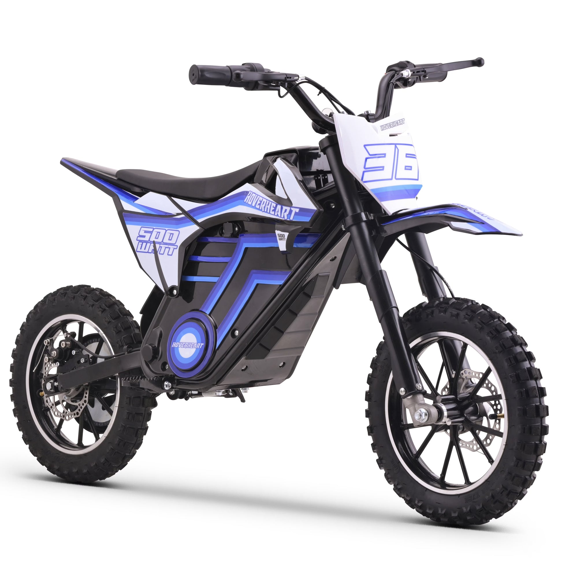 QEASET electric dirt bike, 500W kids dirt bike for Boys Girls Age 8-14, Blue(Blue)