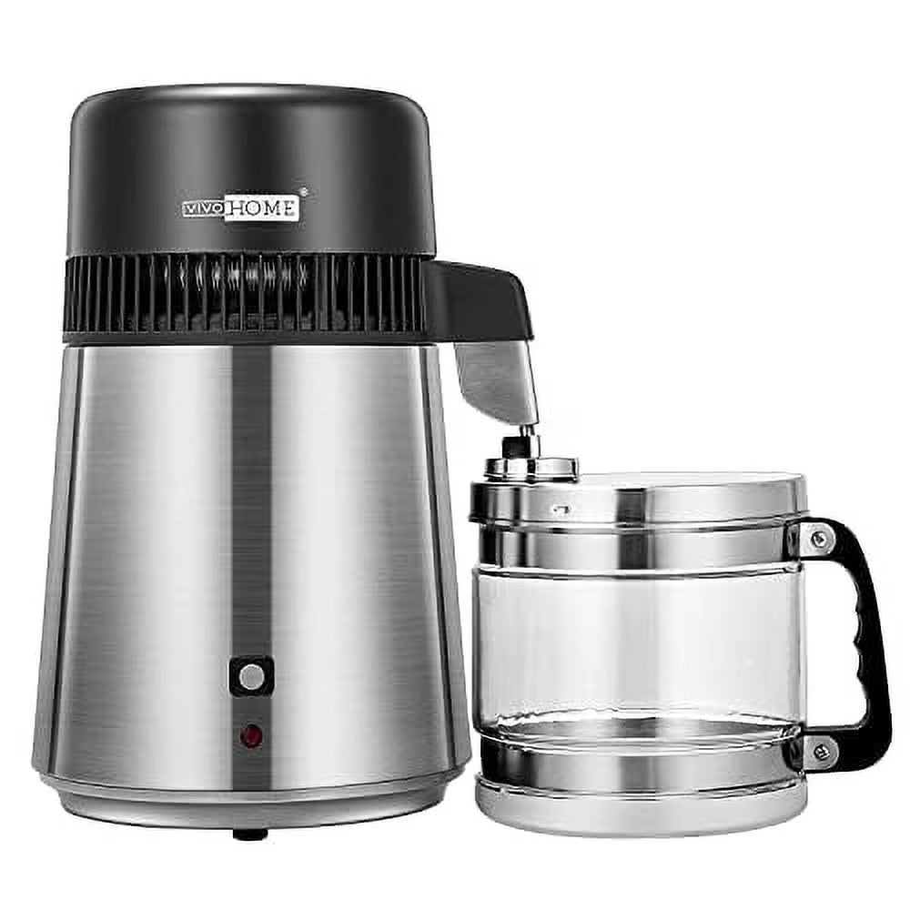 SPECSTAR Water Distiller Countertop 1.1 Gallon/4L 304 Stainless Steel Distilled Water Machine with Smart Switch Purifier Filter for Home Office(Silver)