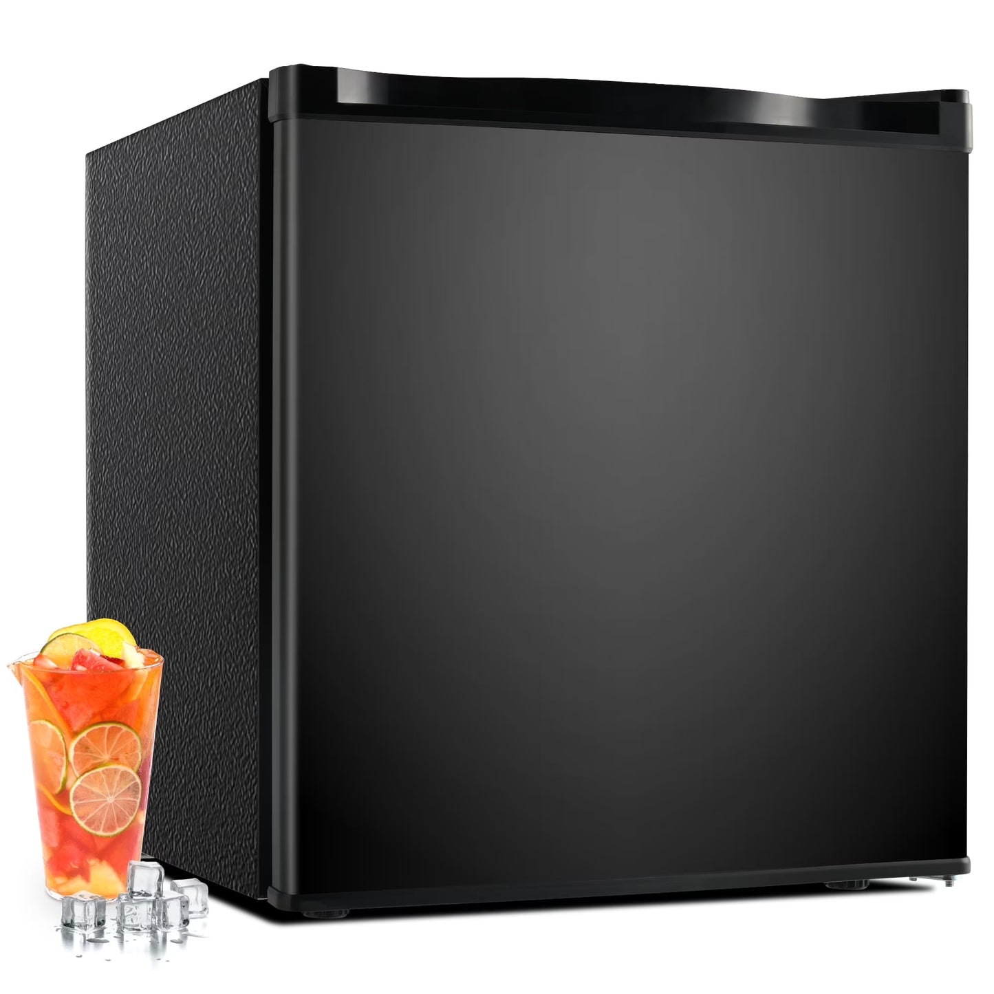 Simzlife 1.6 Cu.ft Mini Fridge with Freezer, Single Door Mini Refrigerator, Black(Black)
