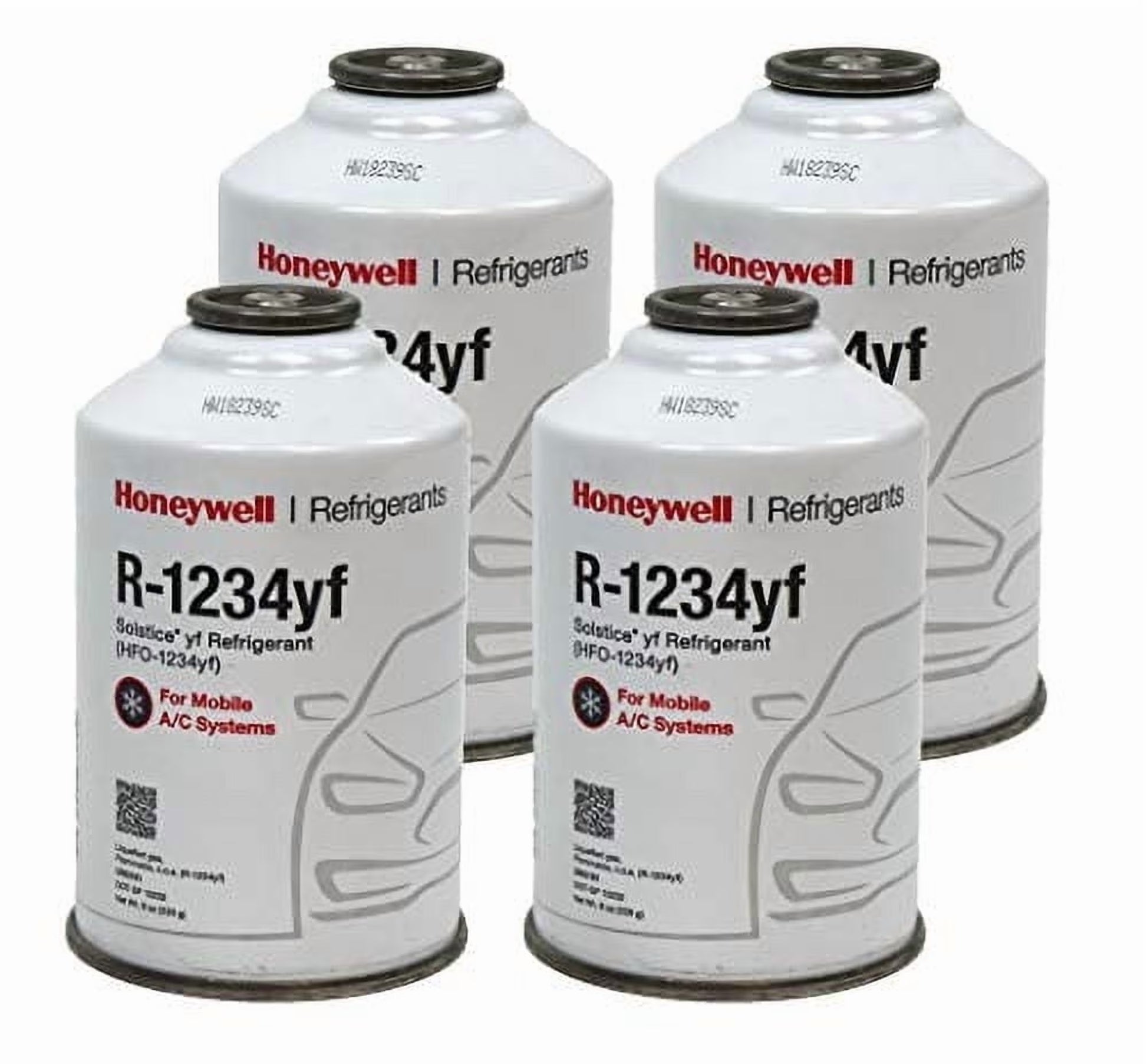 Honeywell R1234YF HFO-1234yf Low Global Warming Potential 8 oz Automotive Refrigerant (4 Pack)