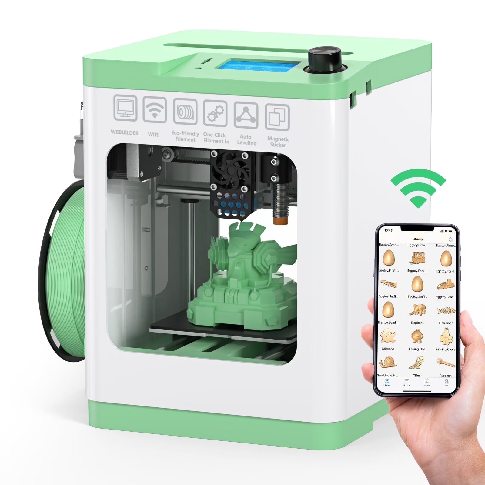 Tina2S 3D Printers with Wifi Control, Fully Assembled and Auto Leveling, Heated Plateform and LED Light, Priting Area 3.9x4.2x3.9 inches(Multicolor)