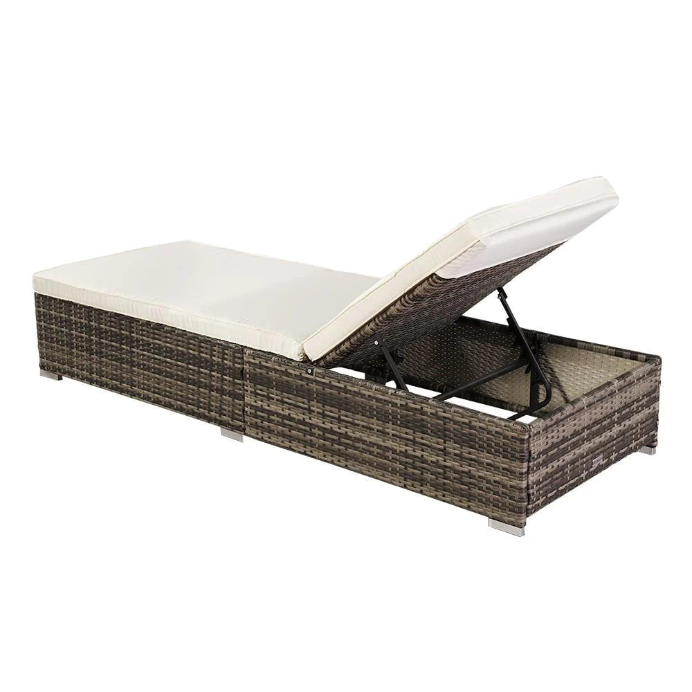 GoDecor Outdoor Wicker Rattan Sunloungers Recliner Sun Bed Lounger Pool Garden