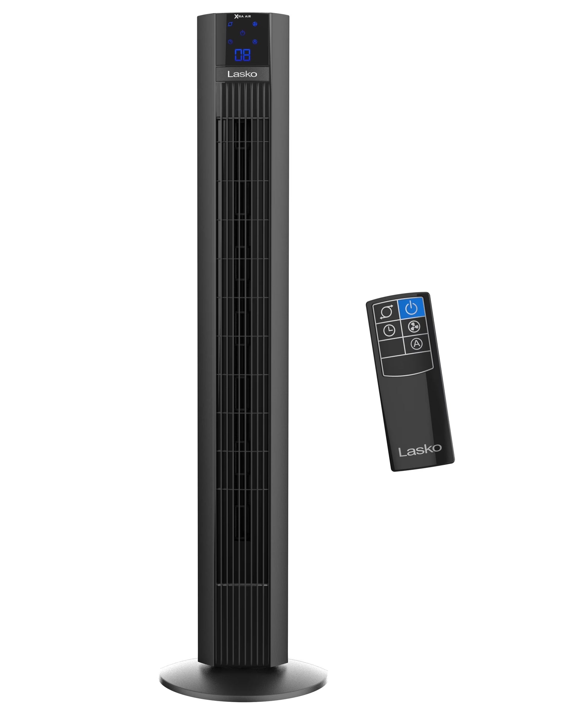 Lasko Xtra Air? 48" 4-Speed Oscillating Remote Controlled Tower Fan, Black T48336