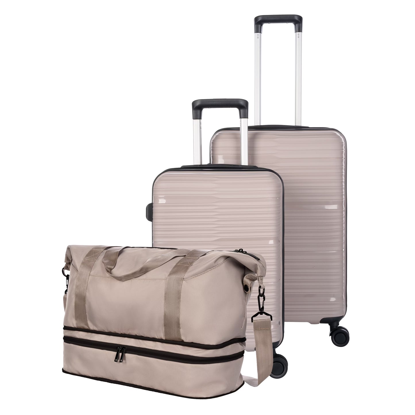 Protege 3-Piece Luggage Set, Taupe Splash, 20-inch Carry On, 25-inch Checked Suitcase  Weekender Duffel