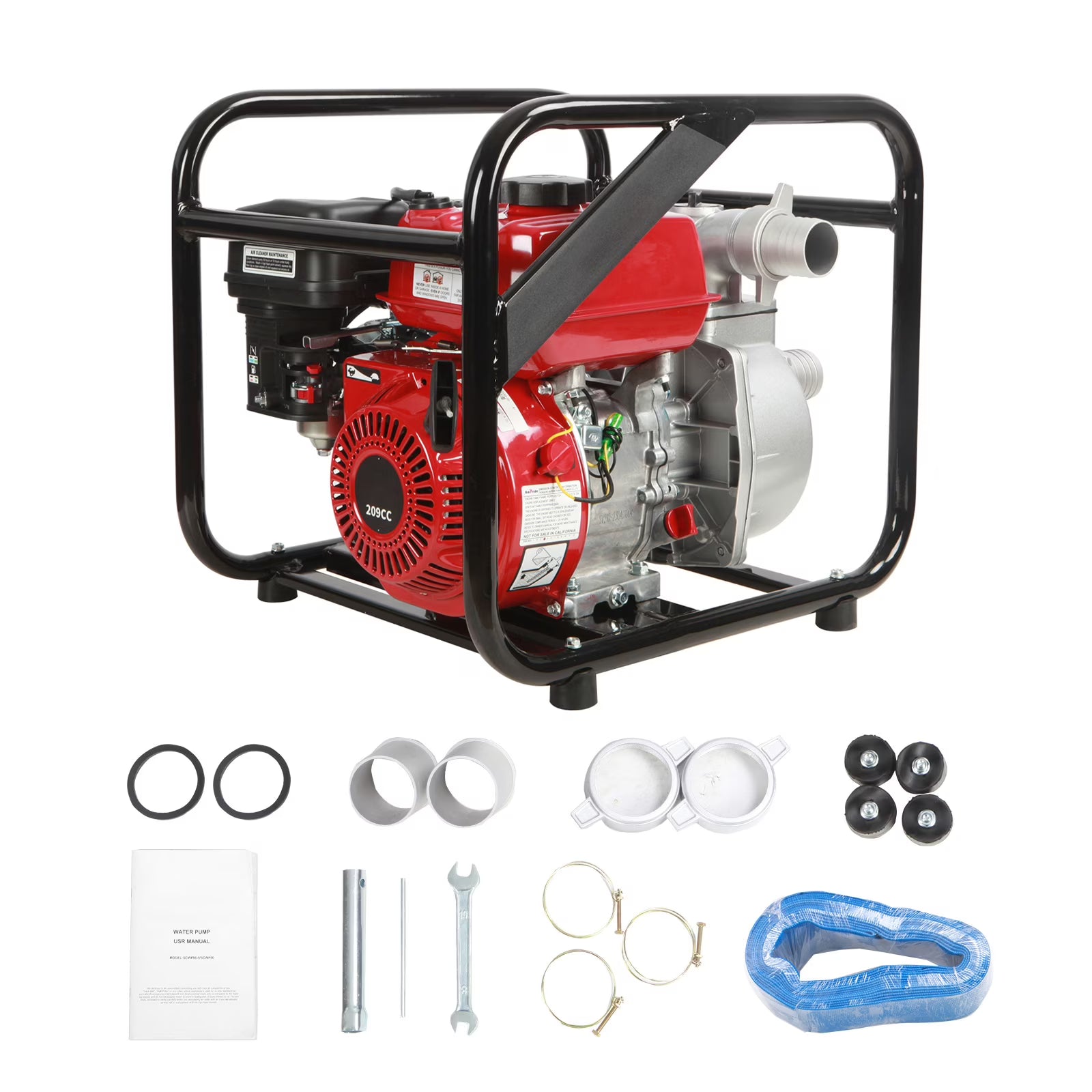 BENTISM 2" 7HP 4-Stroke Gasoline Engine Water Pump Gas Powered Water Transfer Pump