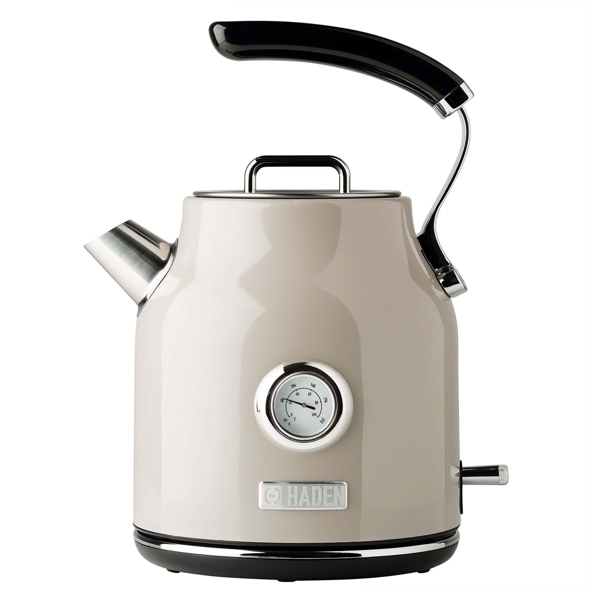 Haden Dorset 1.7 Liter Electric Water Kettle with Base, Putty  Chrome(Putty)