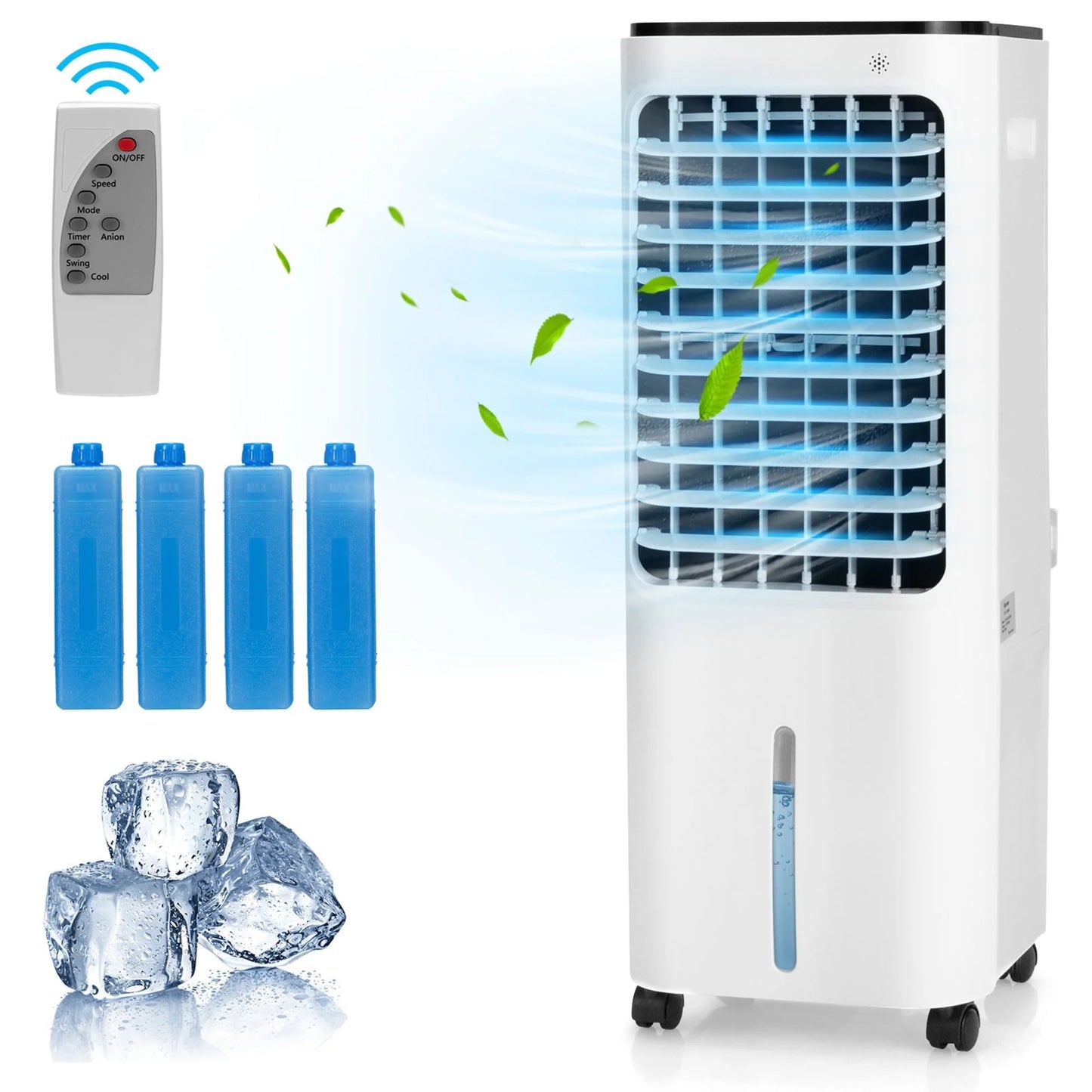 Gymax Portable Evaporative Air Cooler with 4 Ice Boxes  Remote Control