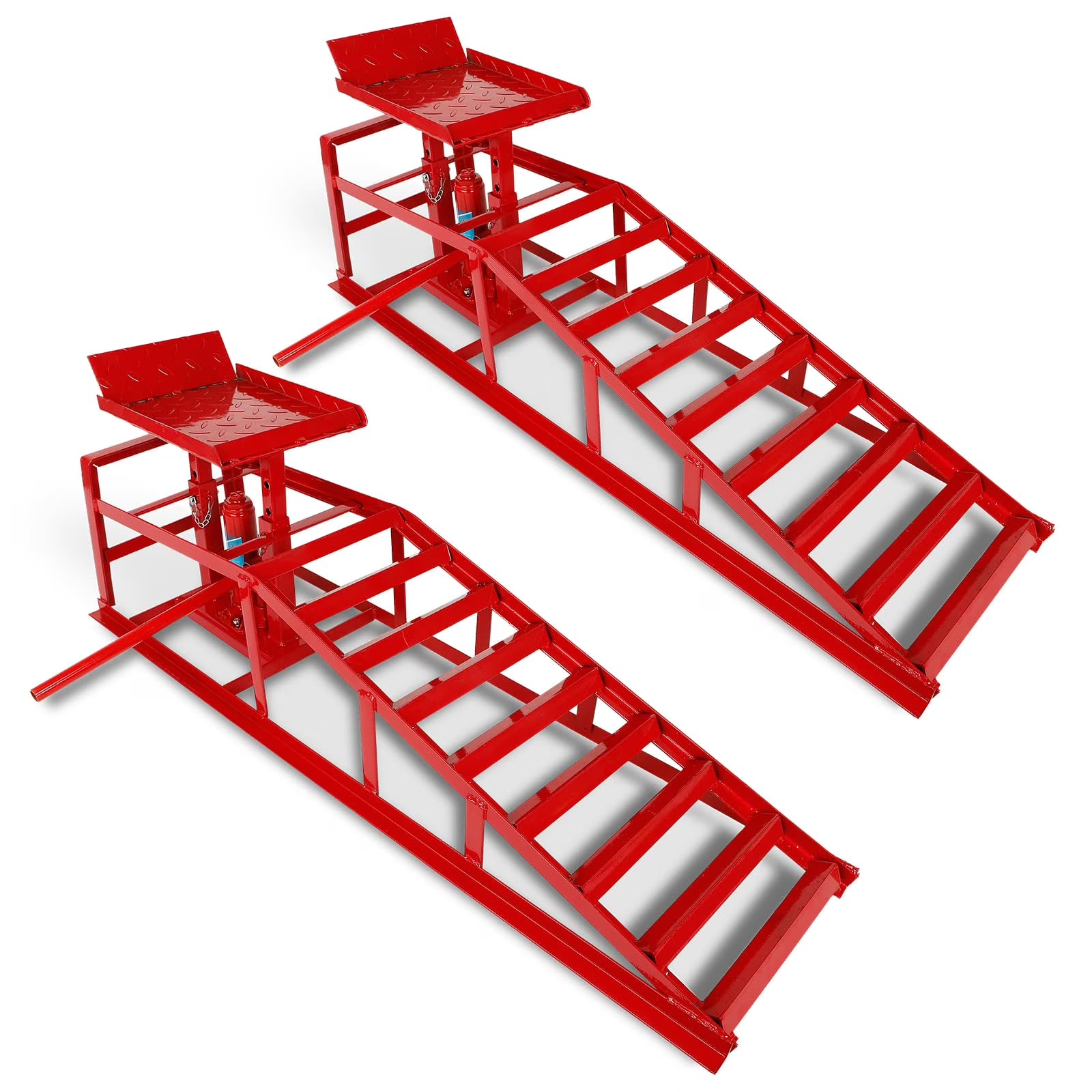 Confote Car Ramps, 2PCS 5T 10000lbs Portable Heavy Duty Hydraulic Car Ramps, Lift Ramp for Truck Vehicle Auto Garage Repair Red(2/Red)