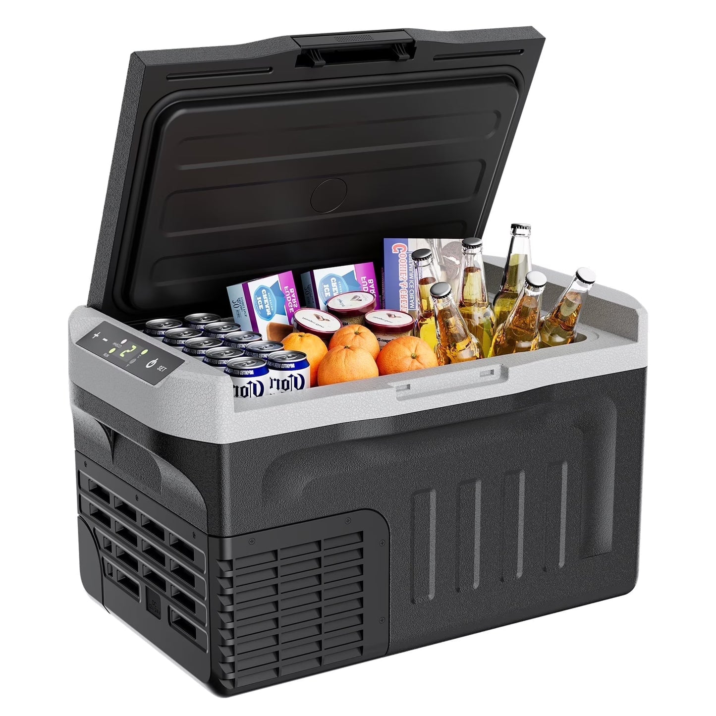 Simzlife 12 Volt Car Refrigerator 22 Quart Portable Fridge Freezer Compressor Cooler 12/24V DC 110~240 Volt AC for Truck Van RV Camper SUV Travel Camping Road Trips(22 qt)