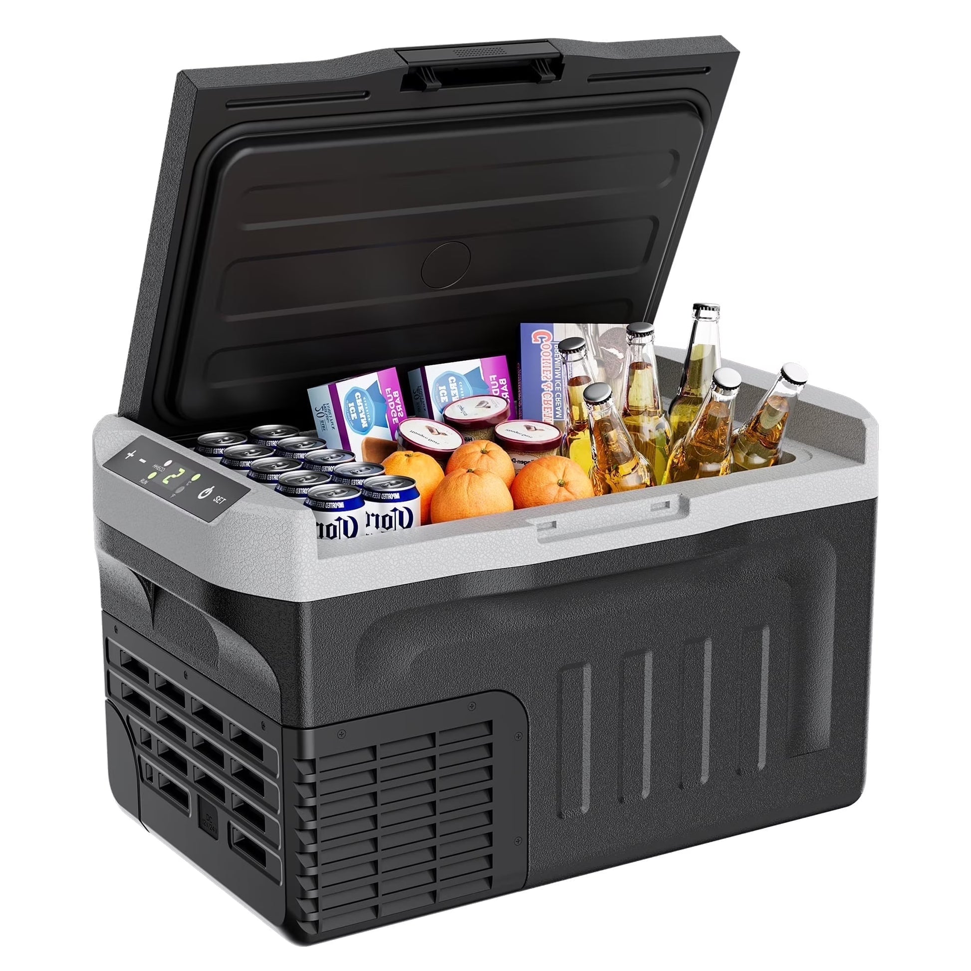 Simzlife 12 Volt Car Refrigerator 22 Quart Portable Fridge Freezer Compressor Cooler 12/24V DC 110~240 Volt AC for Truck Van RV Camper SUV Travel Camping Road Trips(22 qt)