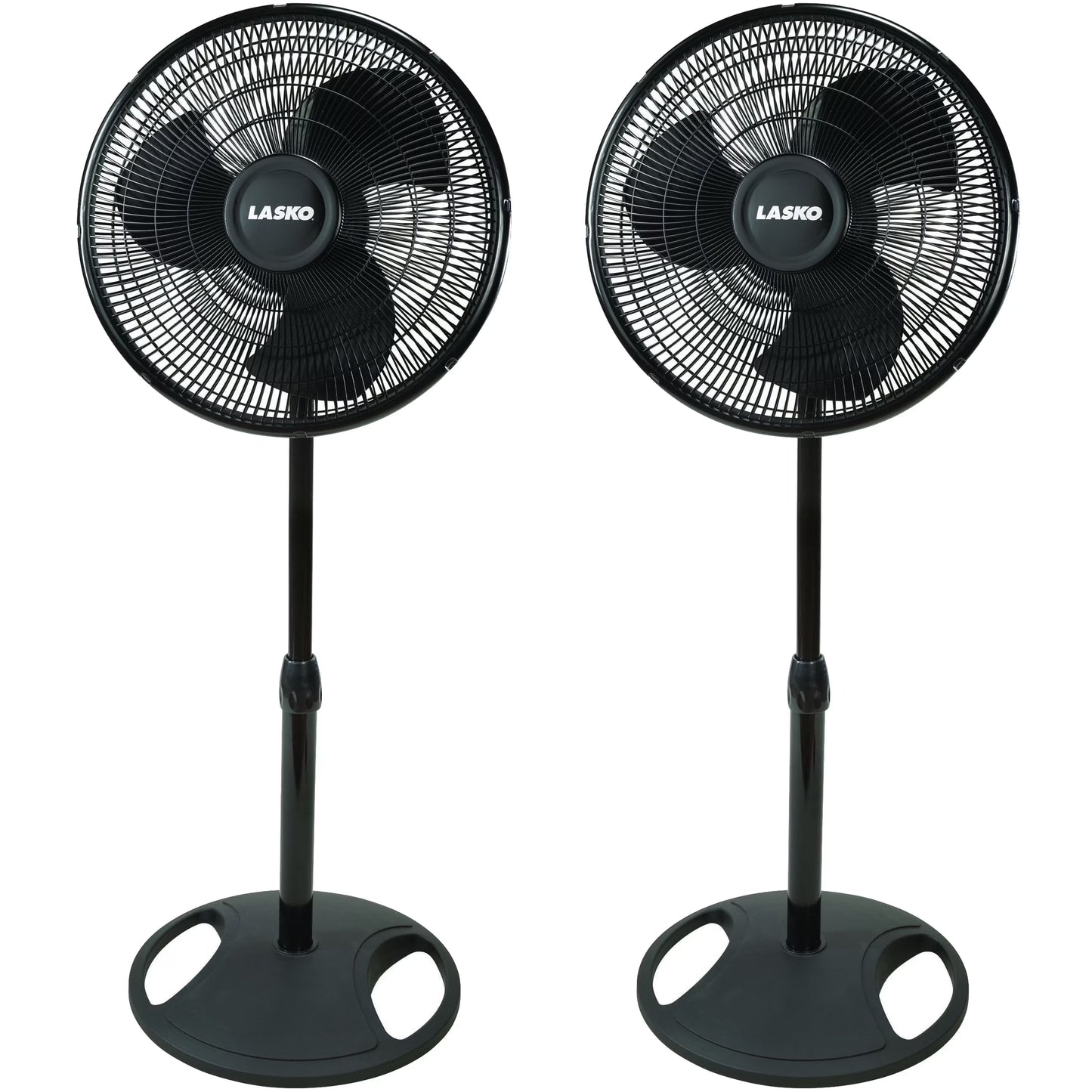 Lasko Products 16" Oscillating Stand Fan, Black  2521, 2 pack