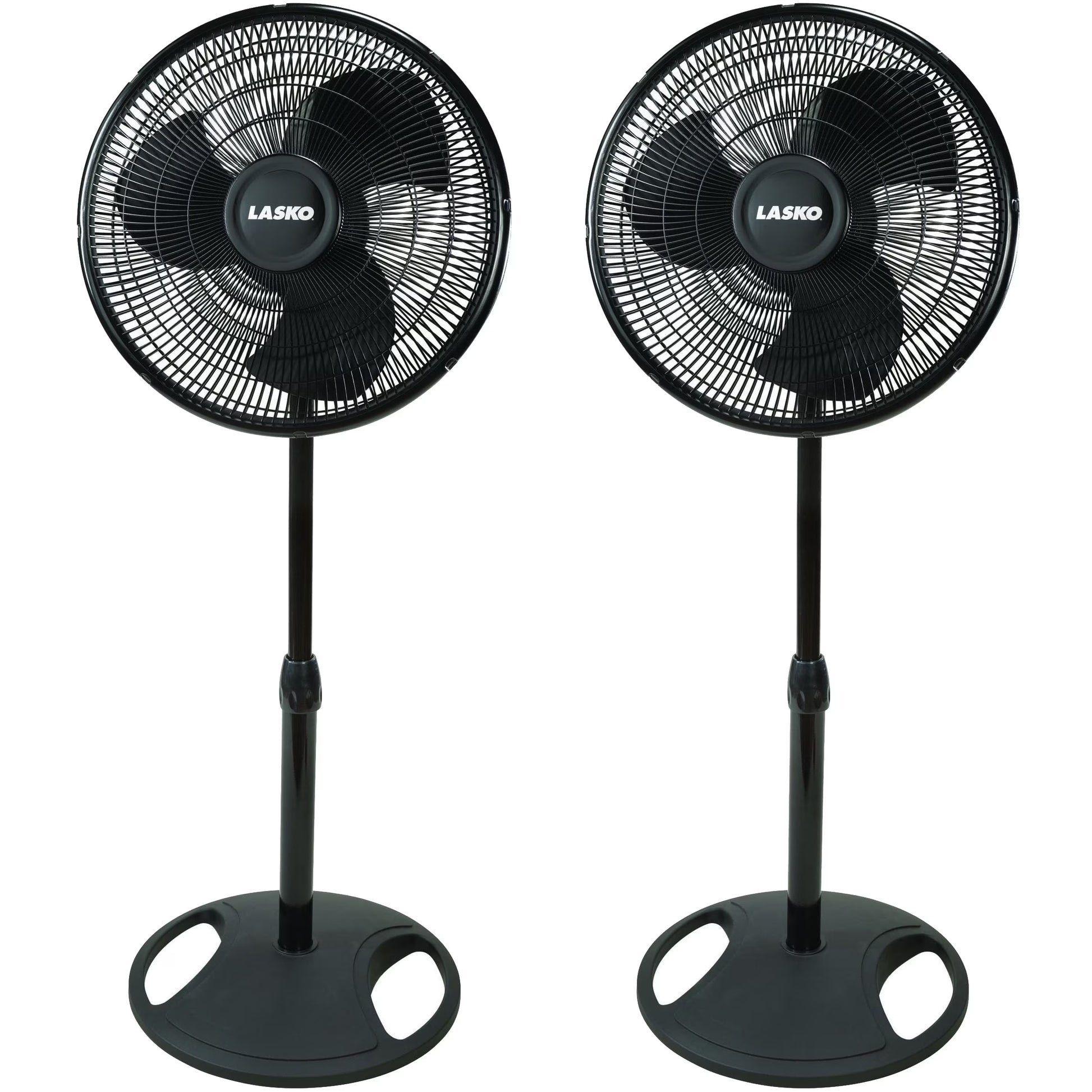 Lasko Products 16" Oscillating Stand Fan, Black  2521, 2 pack