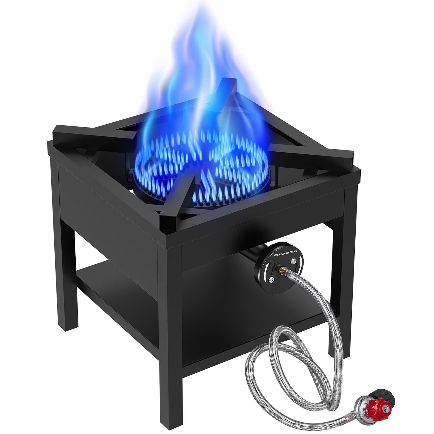 Frizi 1-Burner Propane Gas Outdoor Stove �C 260,000 BTU,  0-30 PSI Adjustable Regulator  Steel-Braided Hose