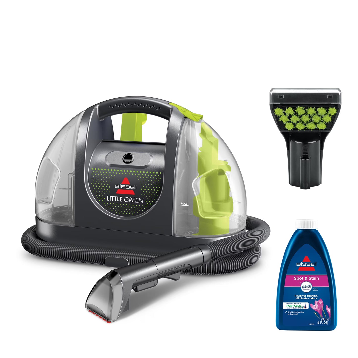BISSELL Little Green Portable Deep Cleaner, for Carpet, Upholstery, and Auto, Lightweight, Strong Suction, Large Tank Capacity, 3369, Green(BISSELL Little Green? Portable)
