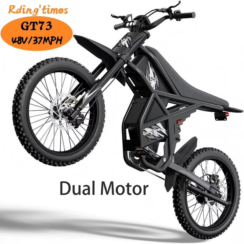 GT73 Electric Bike for Adults, 2000W UL 2849 Electric Dirtbike with 25" Motorcycle Tires,48V36.4AH Dual Battery EBike, Max 37 mph  85 mile Long Range, Dual Hydraulic Brakes  Full Suspension