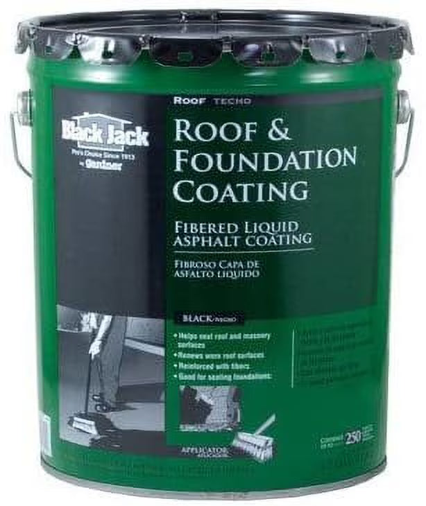 Black Jack Roof And Foundation Coating, Black Liquid Asphalt Roof Coating, 4.75 Gal