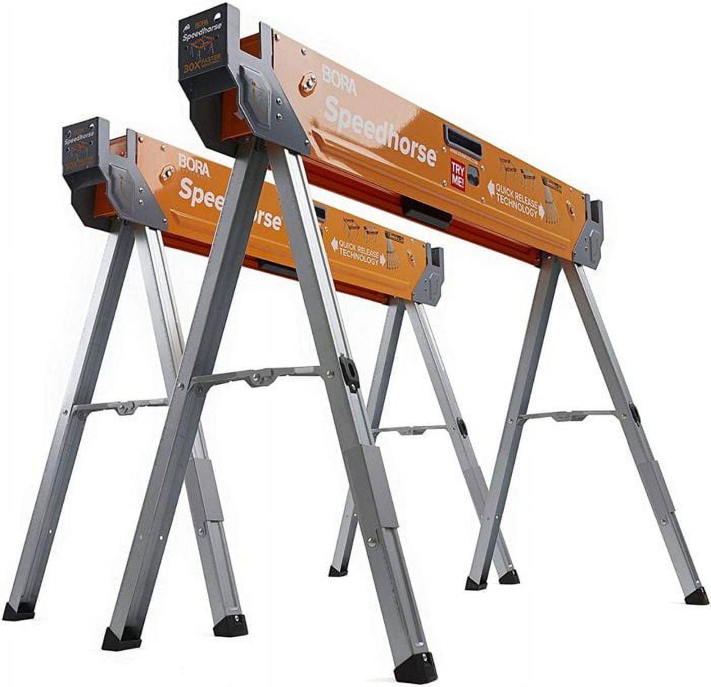 30 in. H Steel Speedhorse Sawhorse with Auto Release Legs (2-Pack)